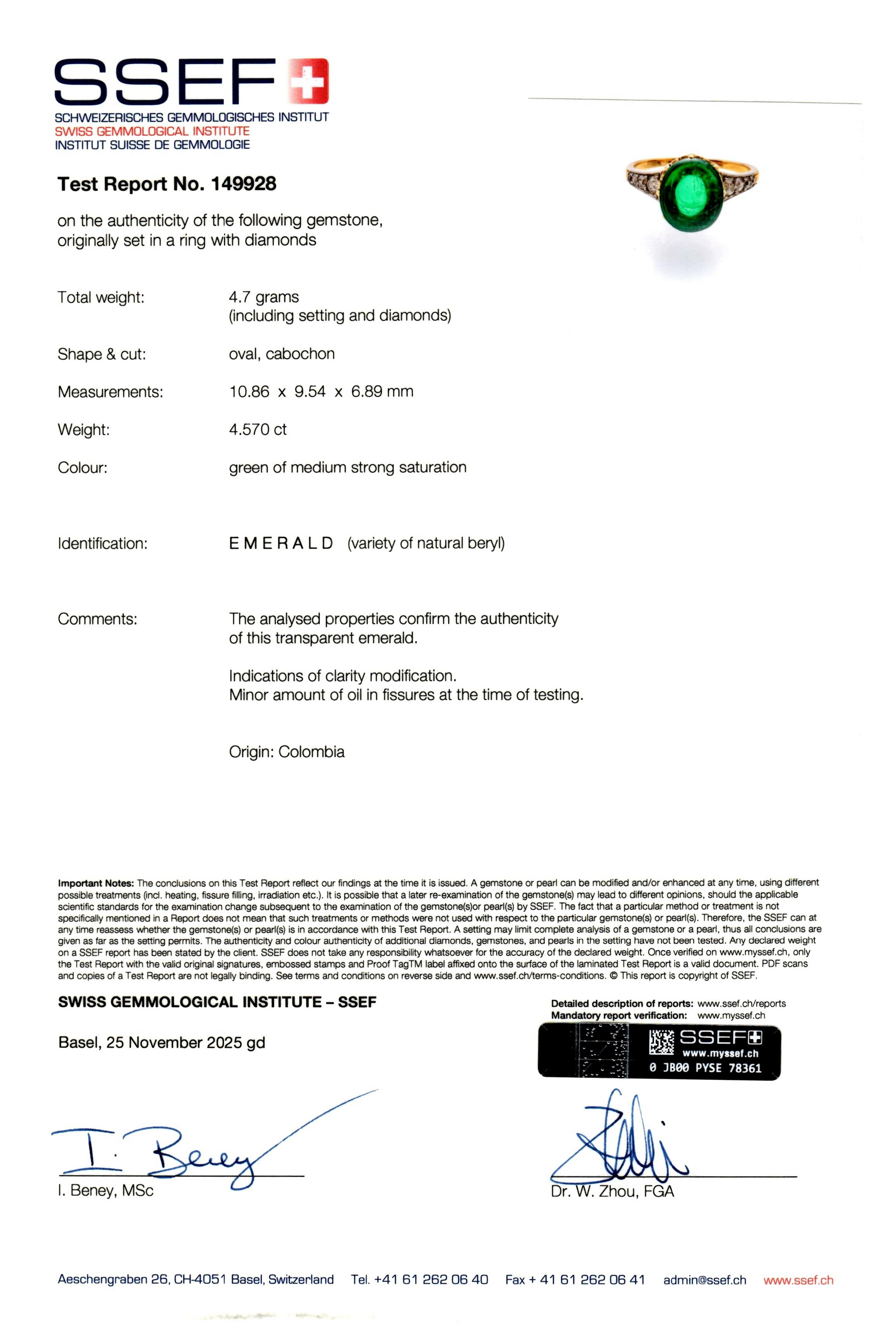 BAGUE ÉMERAUDE ET DIAMANTS image 5