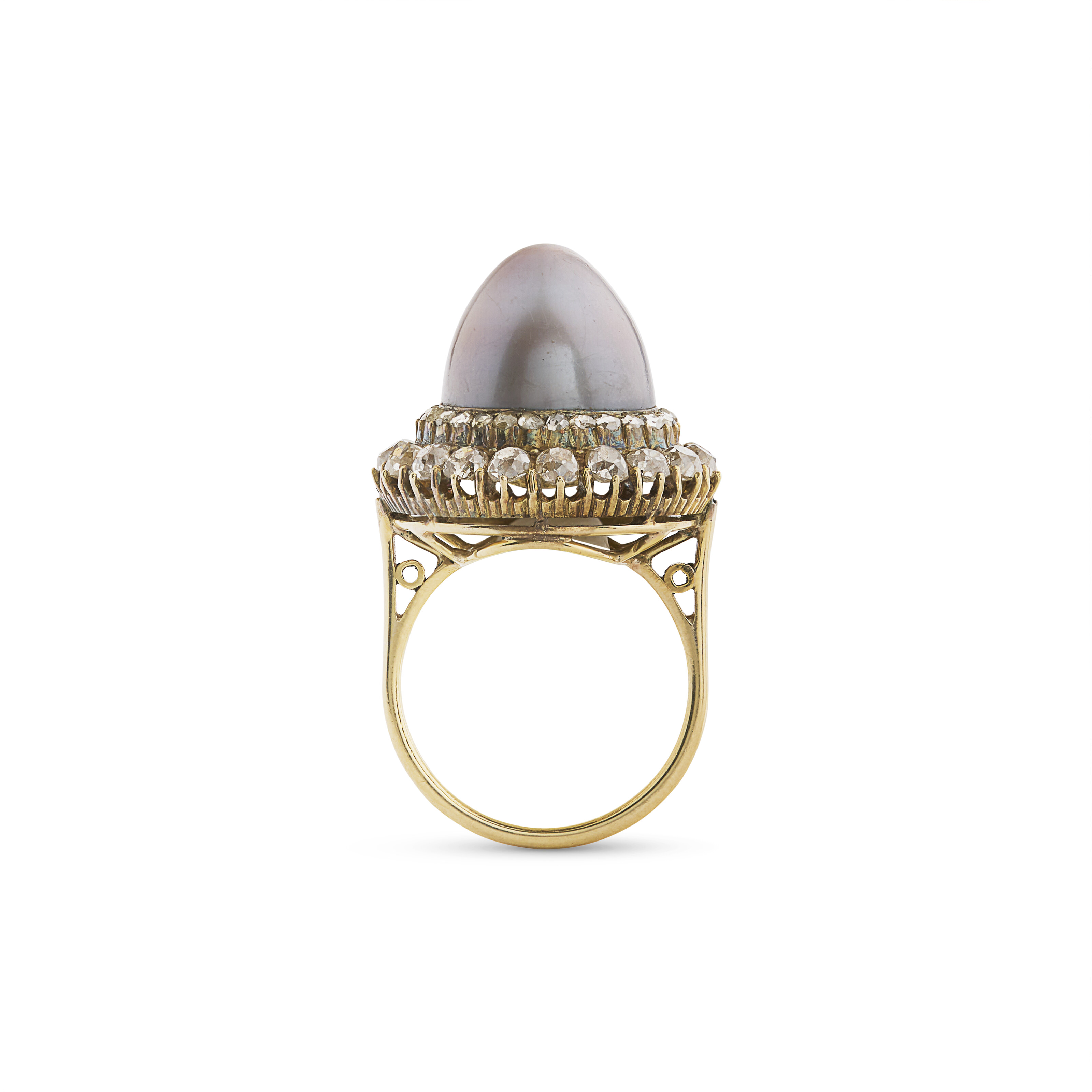 BAGUE PERLE FINE ET DIAMANTS DÉBUT DU XXe SIÈCLE image 3
