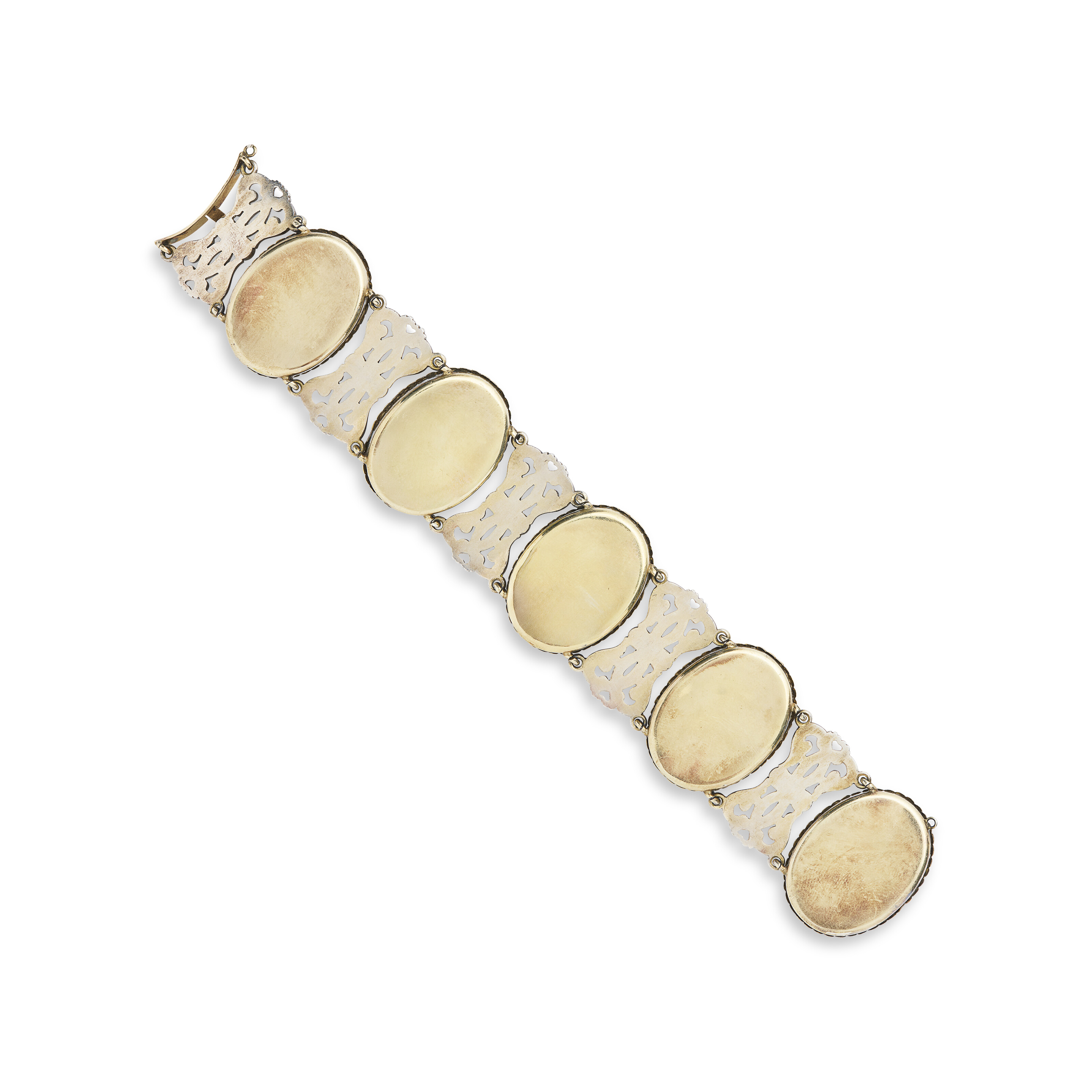 NO RESERVE - BRACELET ÉMAIL ET GRENATS XIXe SIÈCLE image 3