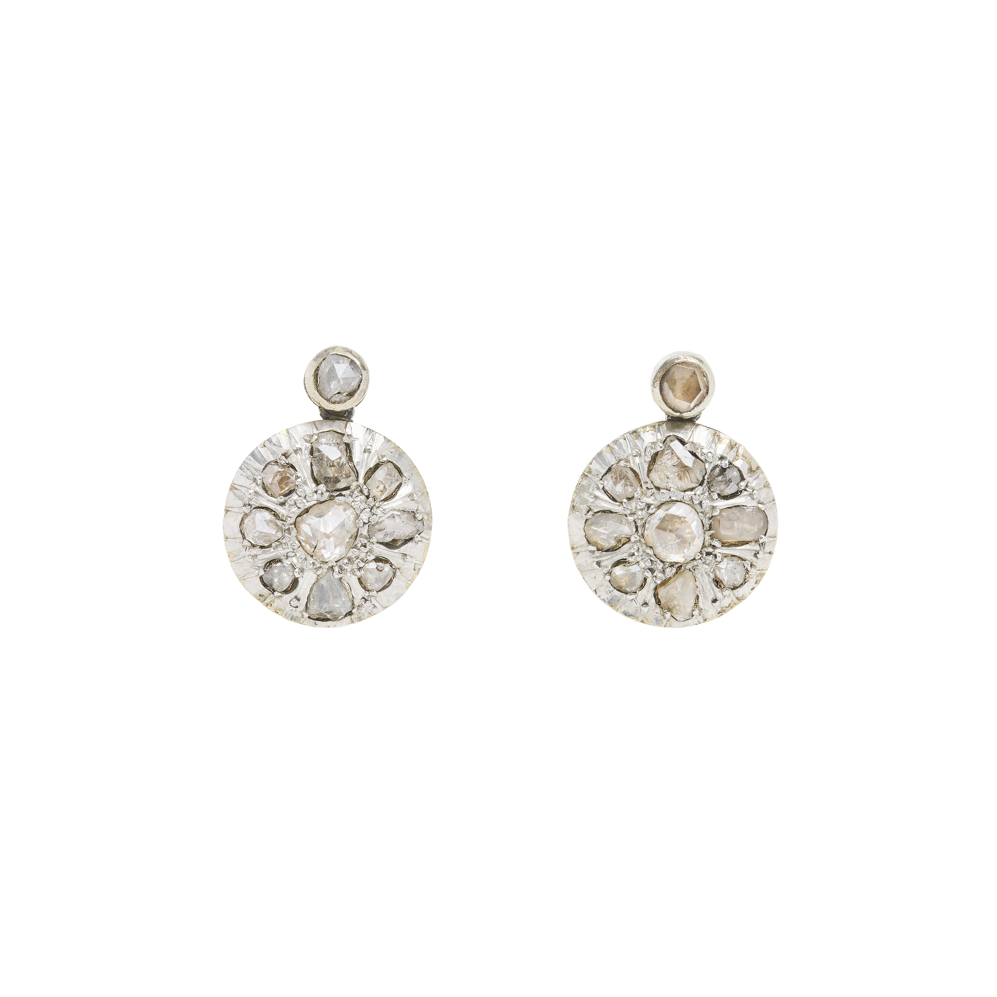 NO RESERVE - COLLIER, BROCHE ET PAIRE DE BOUCLES D'OREILLES DIAMANTS FIN DU XIXe SIÈCLE image 8