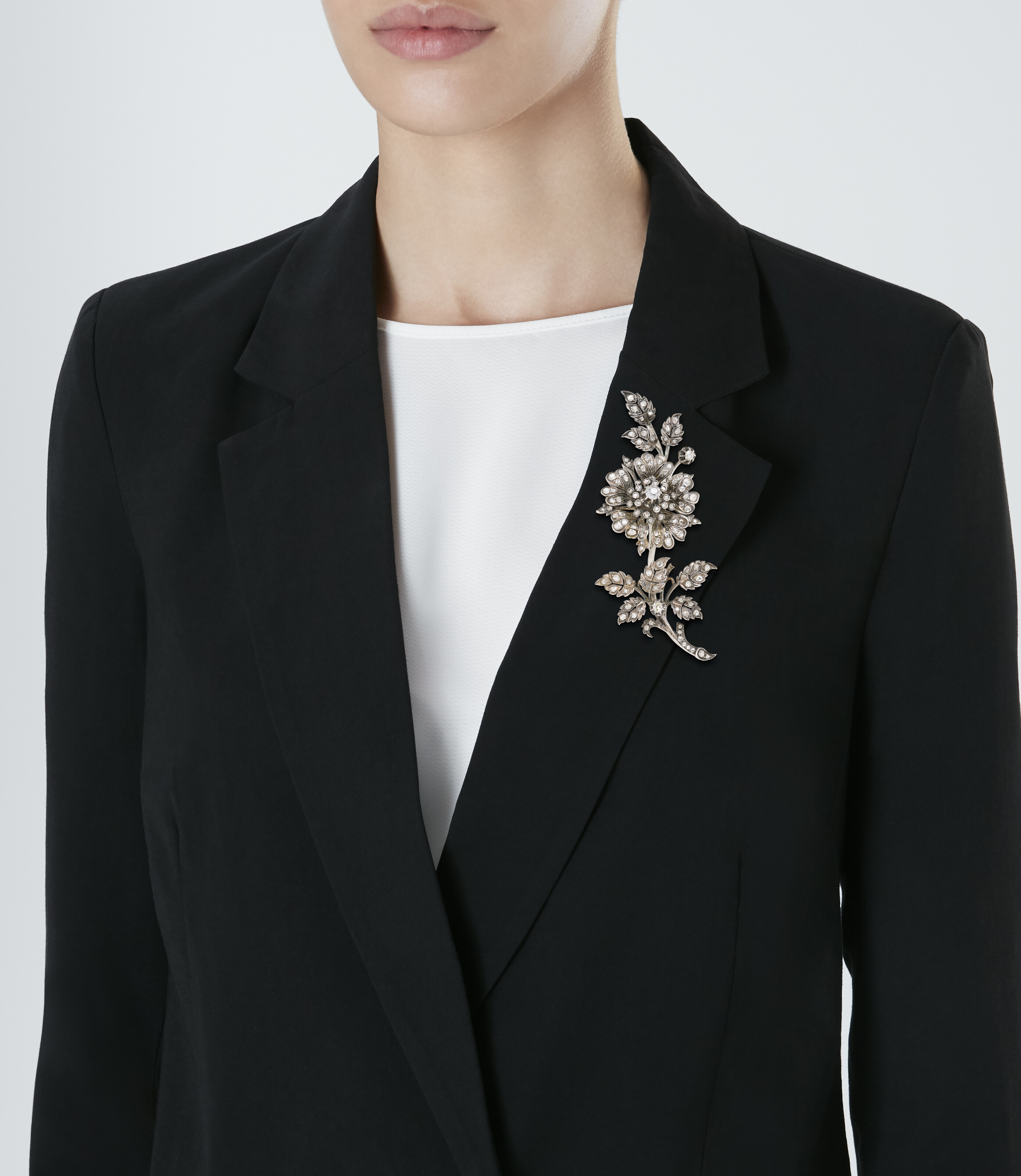 NO RESERVE - COLLIER, BROCHE ET PAIRE DE BOUCLES D'OREILLES DIAMANTS FIN DU XIXe SIÈCLE image 11