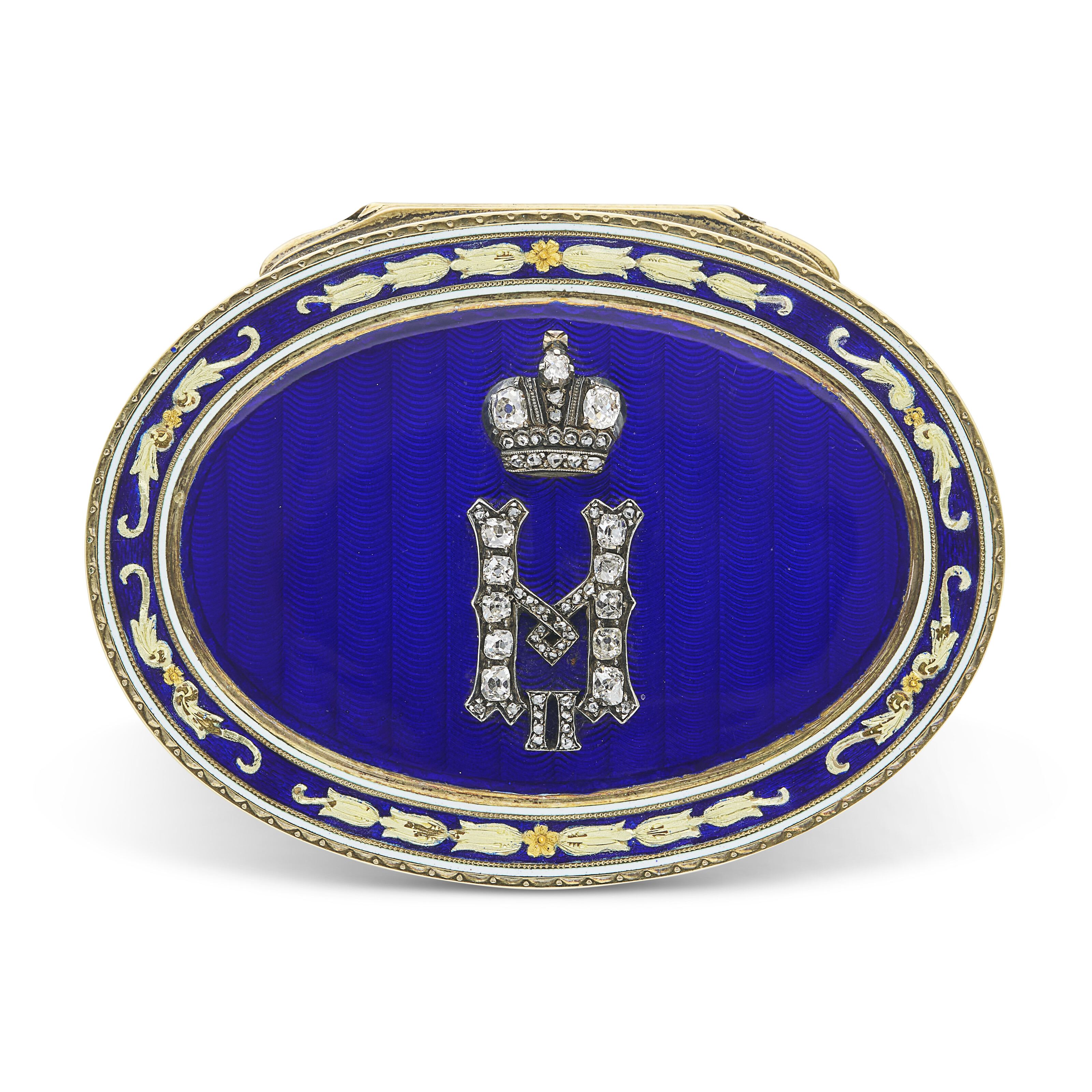 HAHN, MAITRE OUVRIER ALEXANDER TREIDEN TABATIÈRE DE PRÉSENTATION ÉMAIL ET DIAMANTS image 2