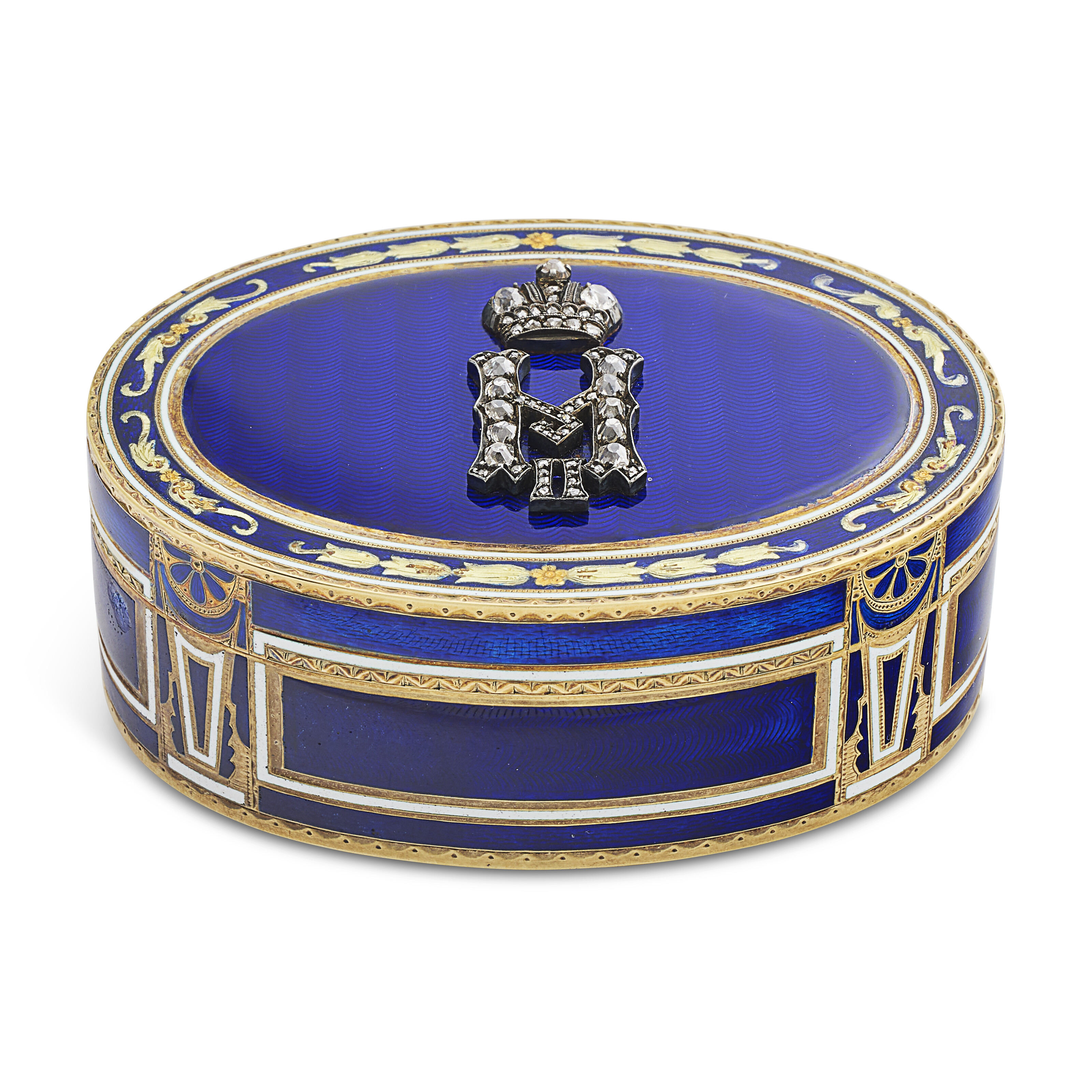 HAHN, MAITRE OUVRIER ALEXANDER TREIDEN TABATIÈRE DE PRÉSENTATION ÉMAIL ET DIAMANTS image 3