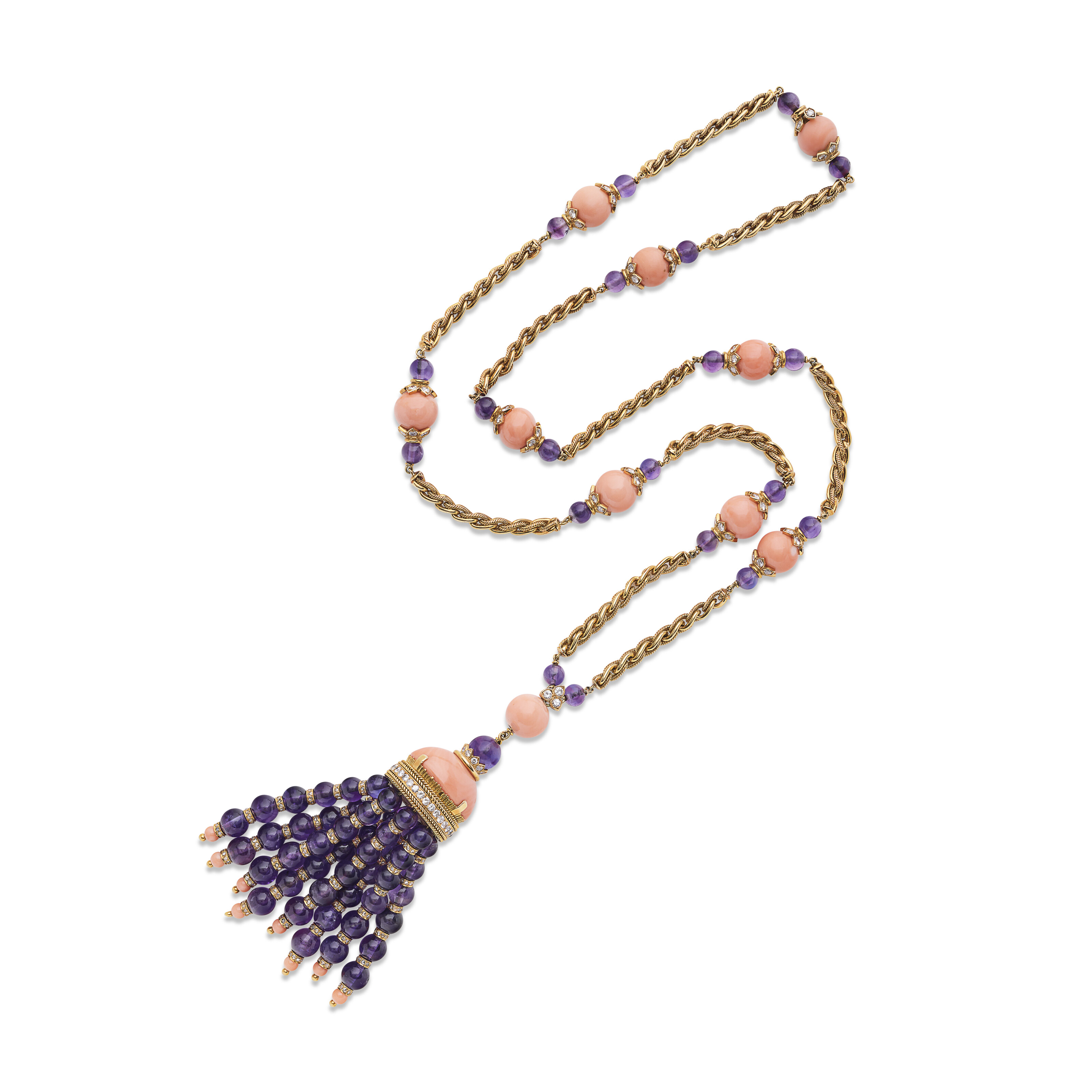 VAN CLEEF & ARPELS SAUTOIR CORAIL, AMÉTHYSTES ET DIAMANTS image 3