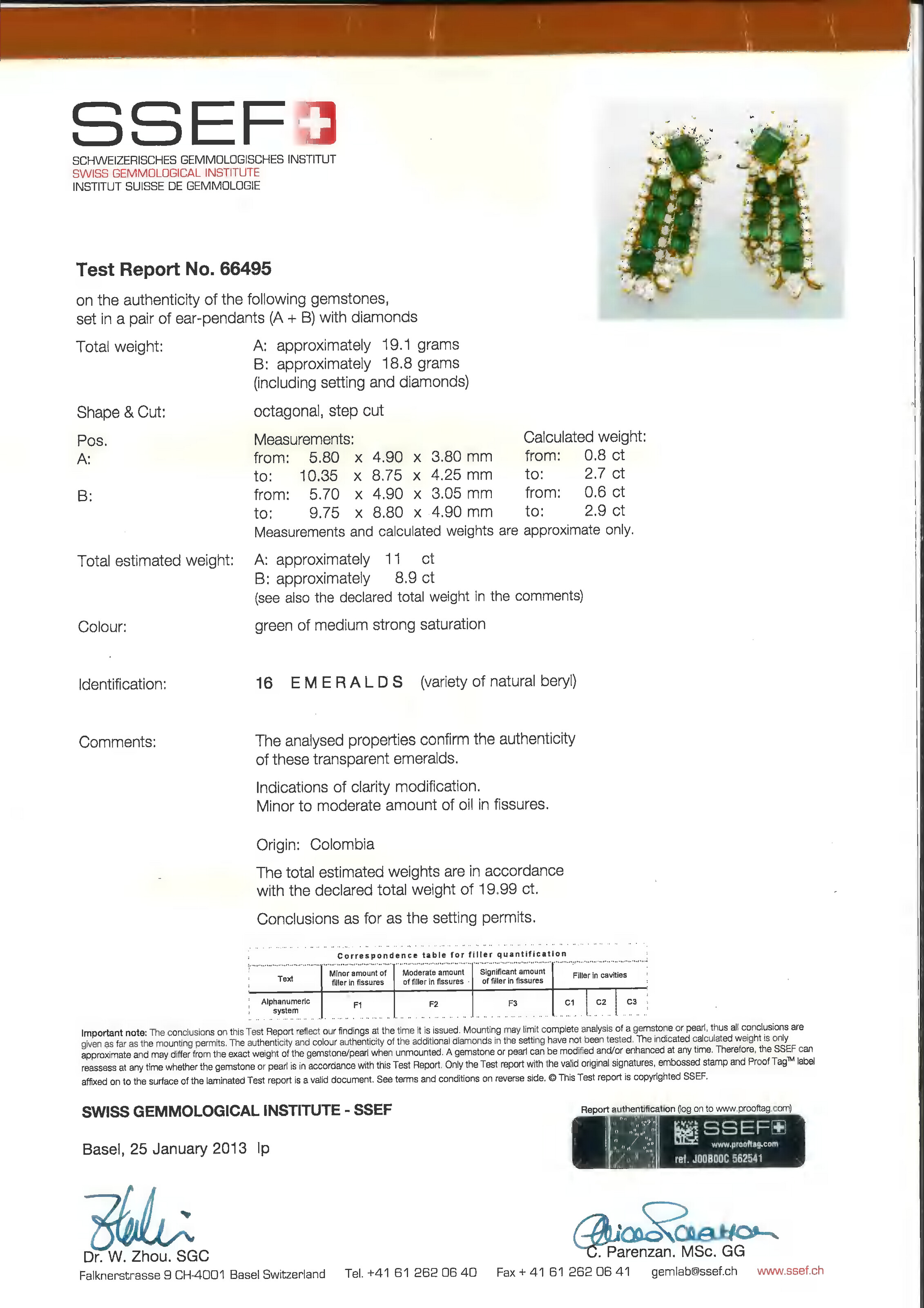 ALEXANDRE REZA PAIRE DE BOUCLES D’OREILLES ÉMERAUDES ET DIAMANTS image 3
