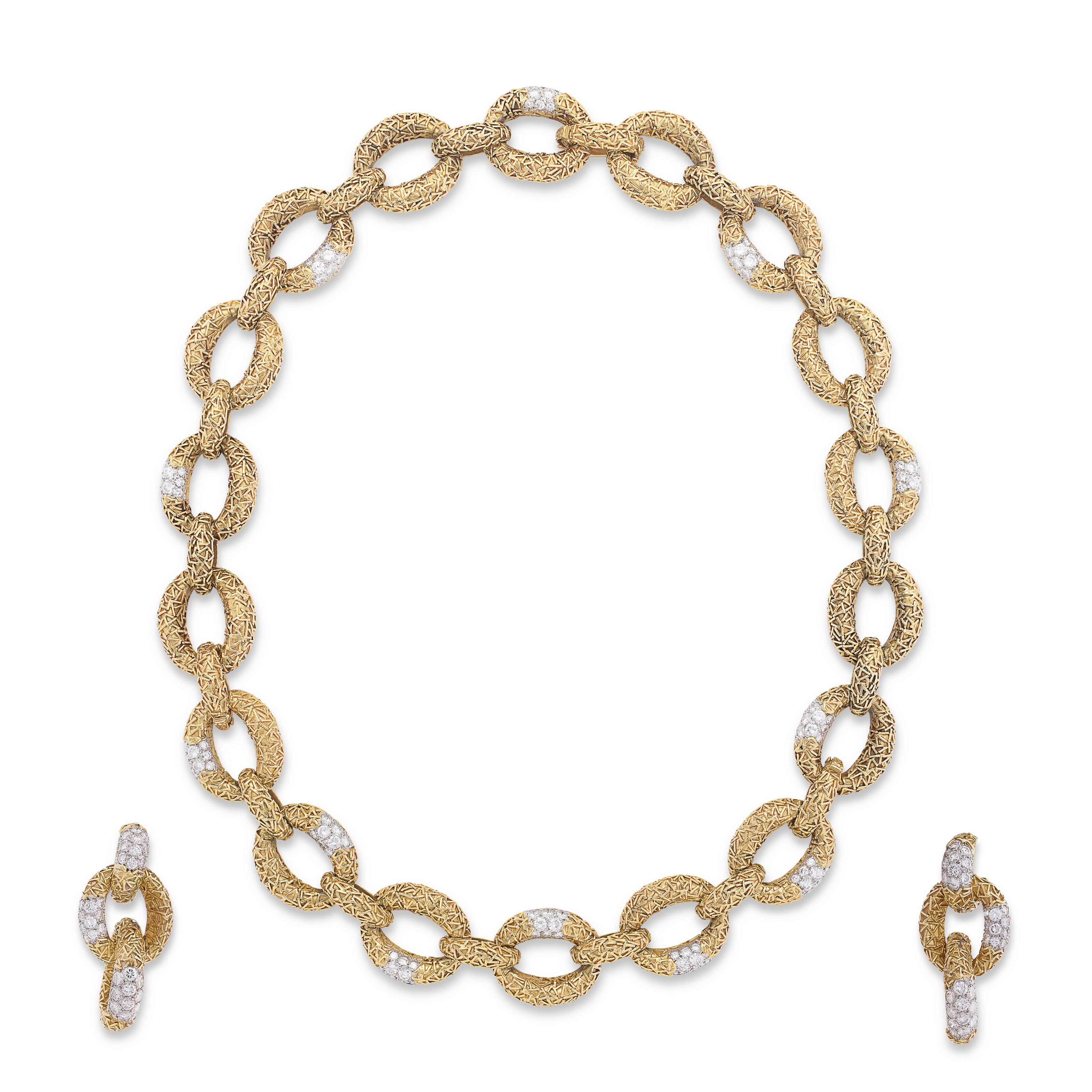 VAN CLEEF & ARPELS DEMI-PARURE TRANSFORMABLE DIAMANTS 'CHEVALERIE'