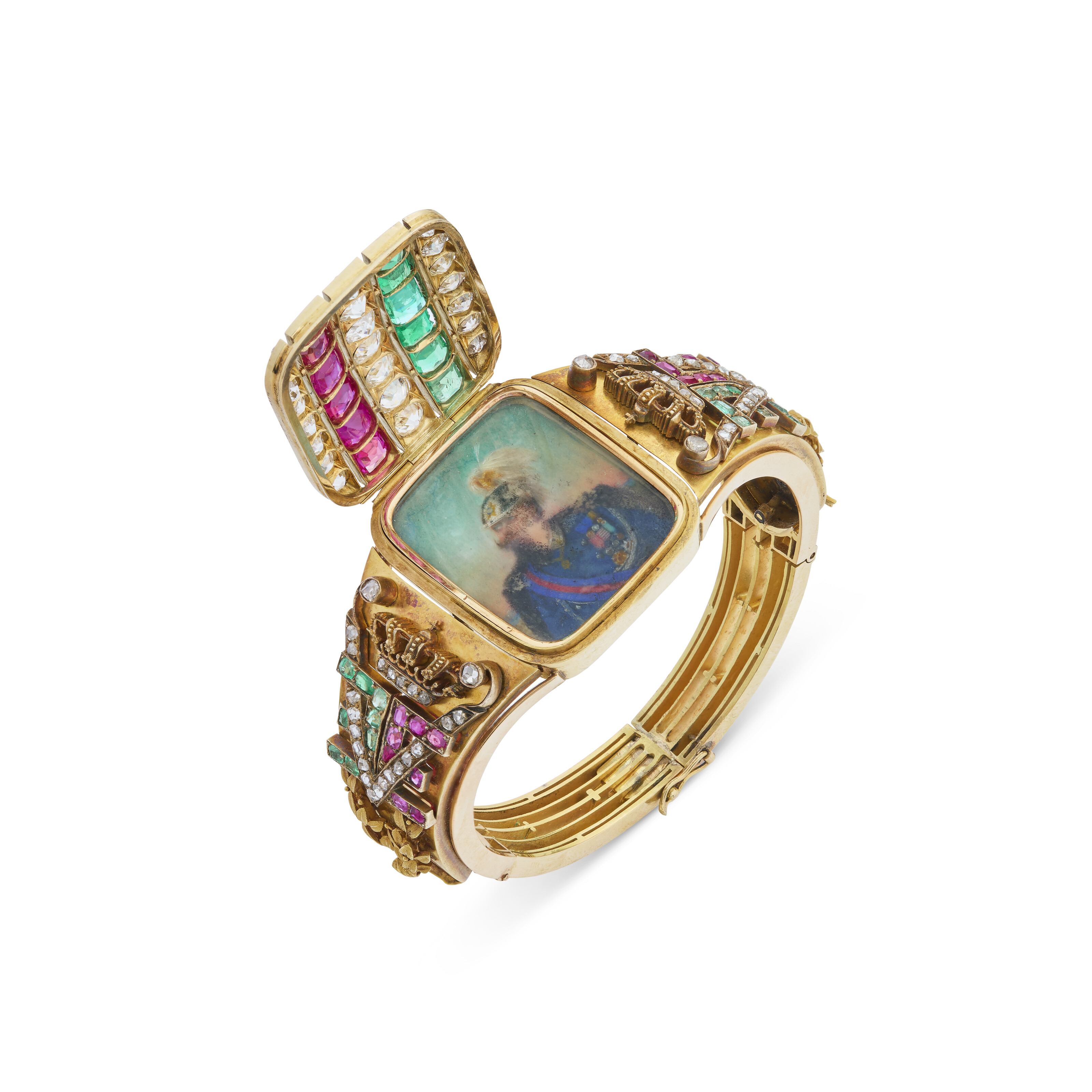 BRACELET PIERRES DE COULEUR ET DIAMANTS FIN DU XIXe SIÈCLE image 2