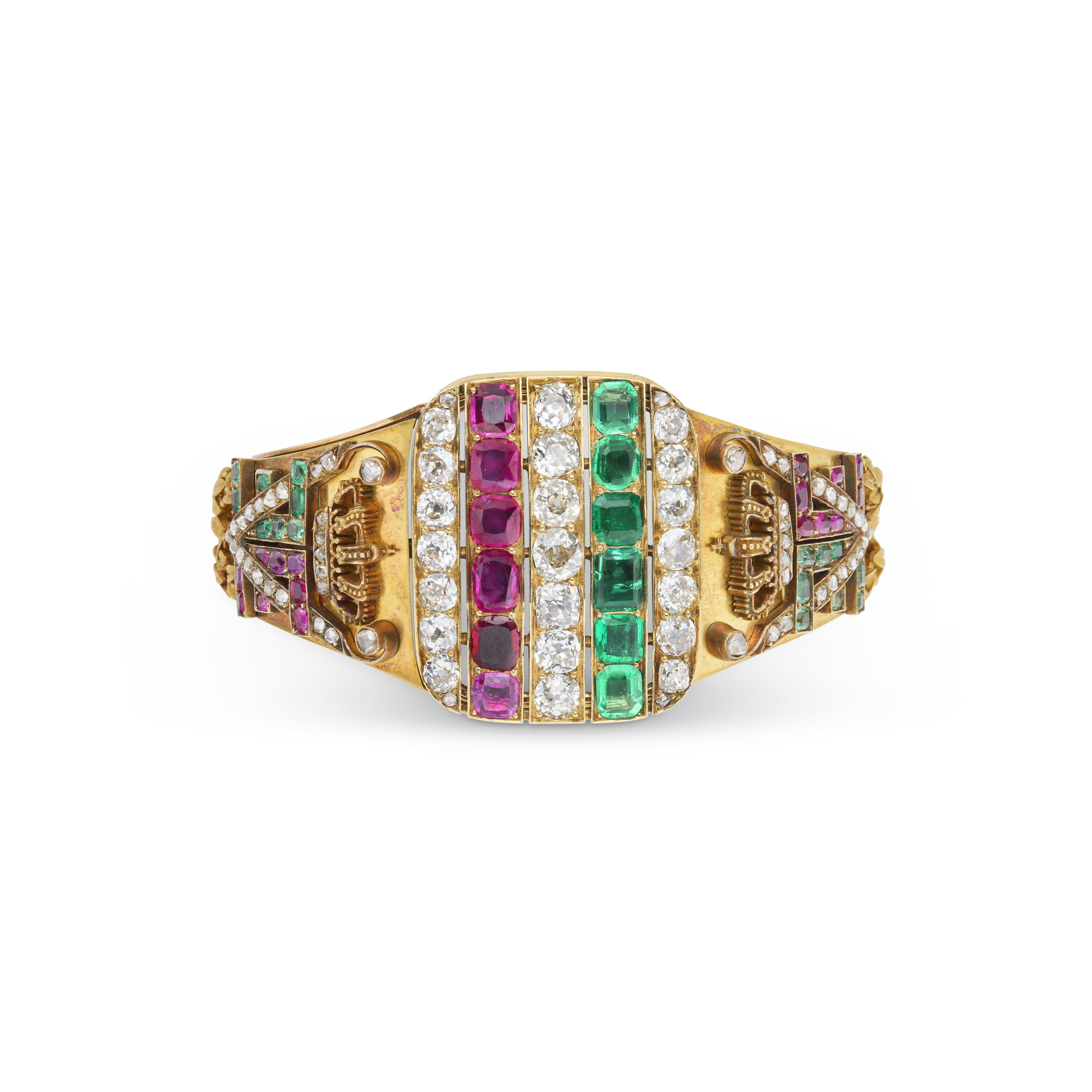 BRACELET PIERRES DE COULEUR ET DIAMANTS FIN DU XIXe SIÈCLE image 4