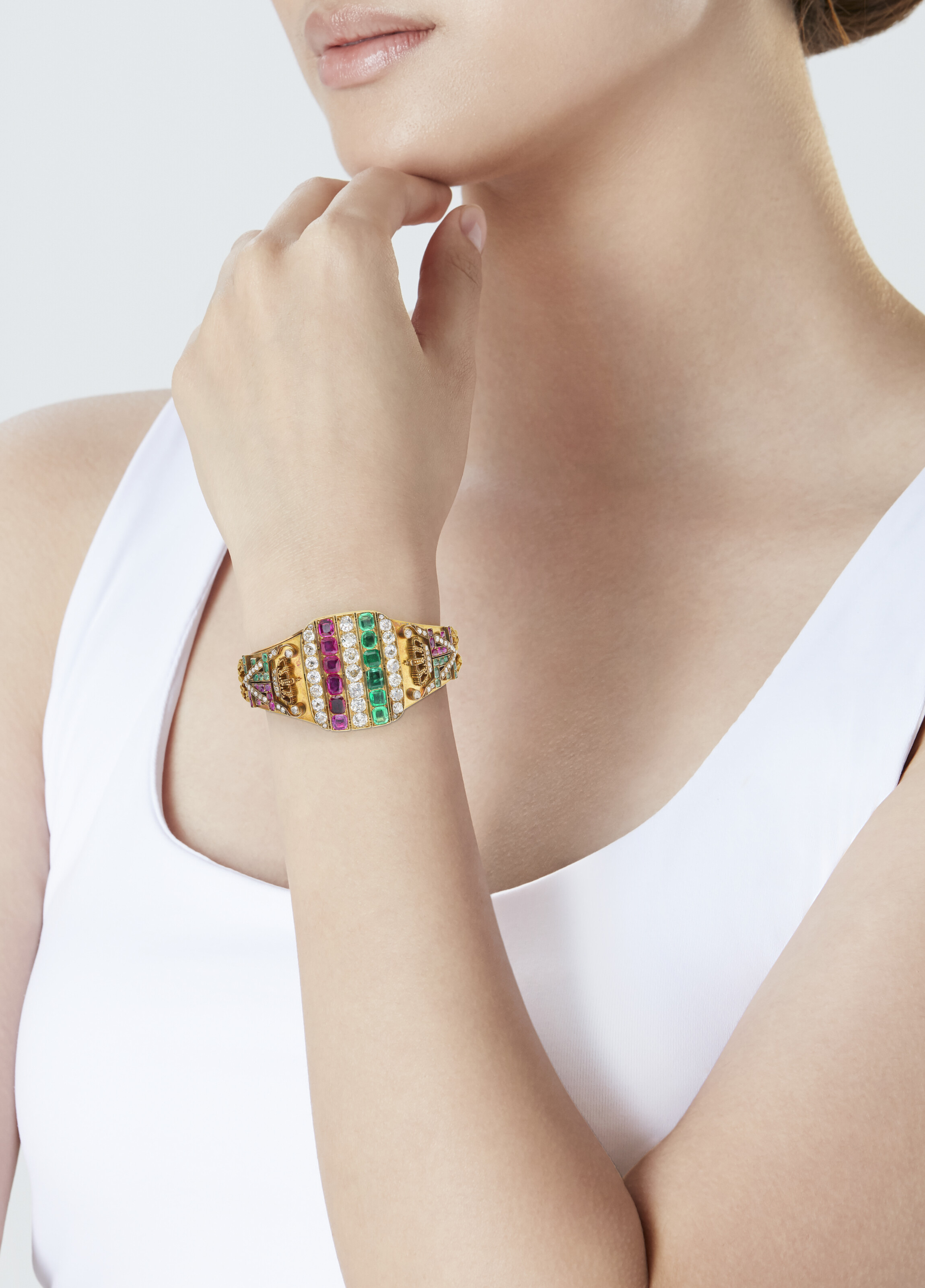 BRACELET PIERRES DE COULEUR ET DIAMANTS FIN DU XIXe SIÈCLE image 9