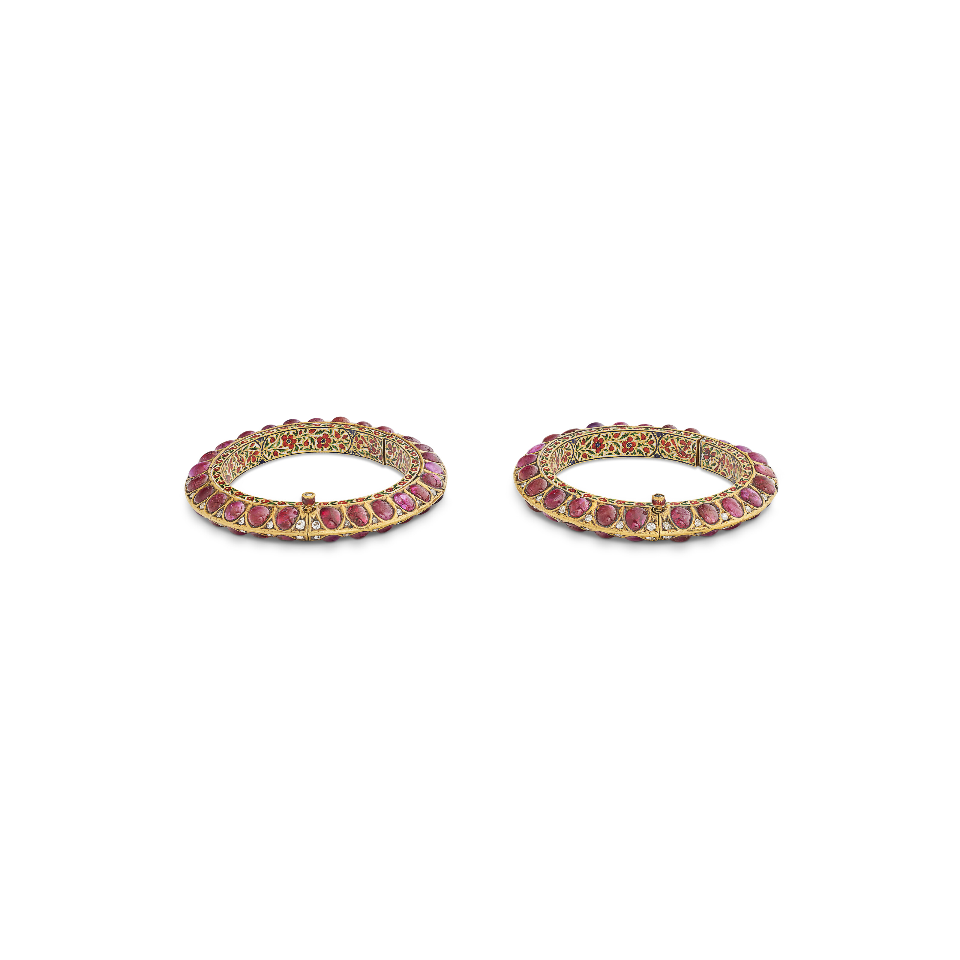 DEUX BRACELETS KADA RUBIS, ÉMAIL ET DIAMANTS XIXe SIÈCLE image 2