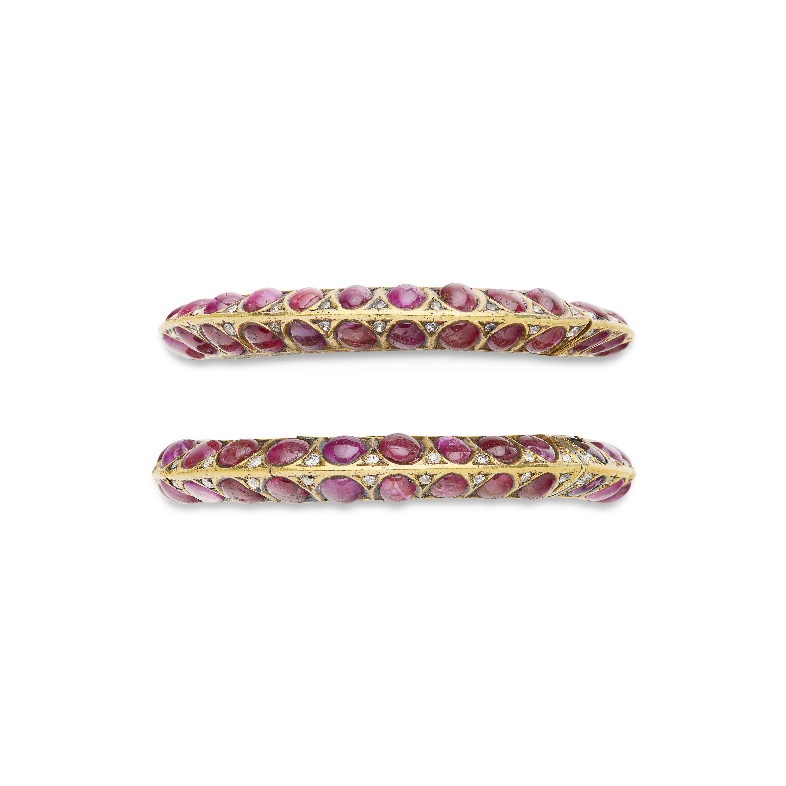 DEUX BRACELETS KADA RUBIS, ÉMAIL ET DIAMANTS XIXe SIÈCLE image 3