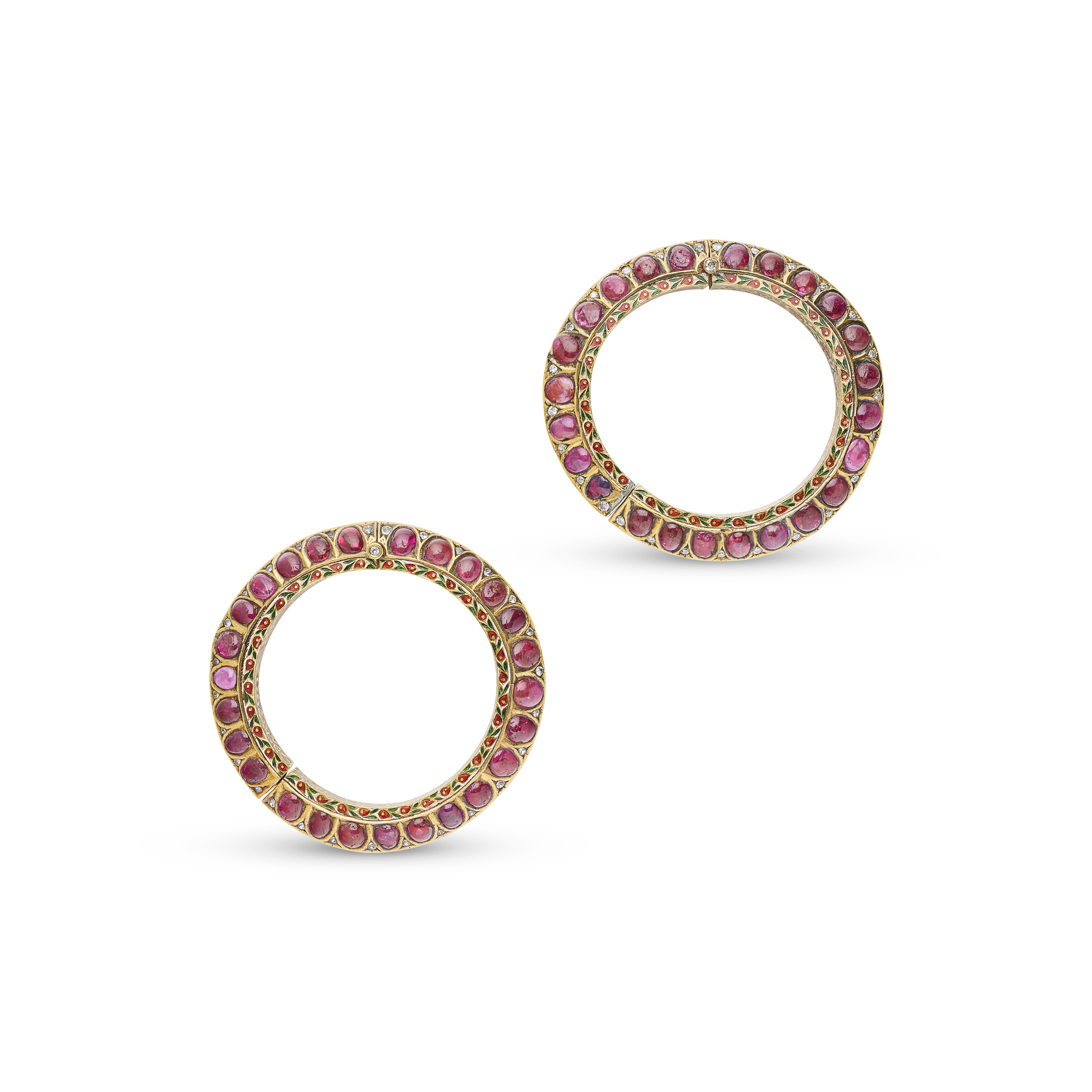 DEUX BRACELETS KADA RUBIS, ÉMAIL ET DIAMANTS XIXe SIÈCLE image 4