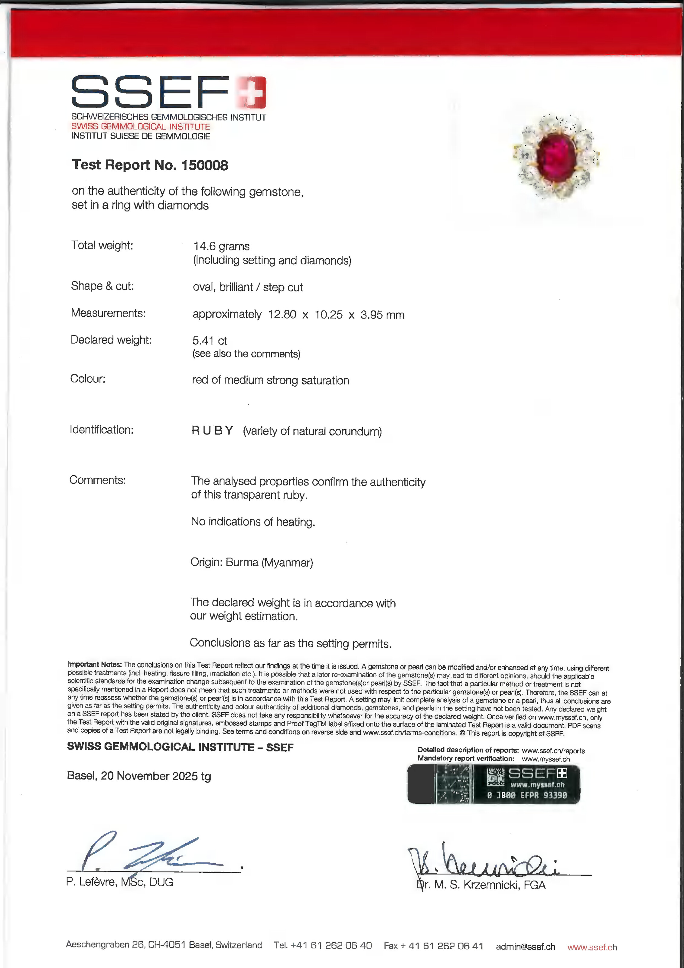 BAGUE RUBIS ET DIAMANTS image 5