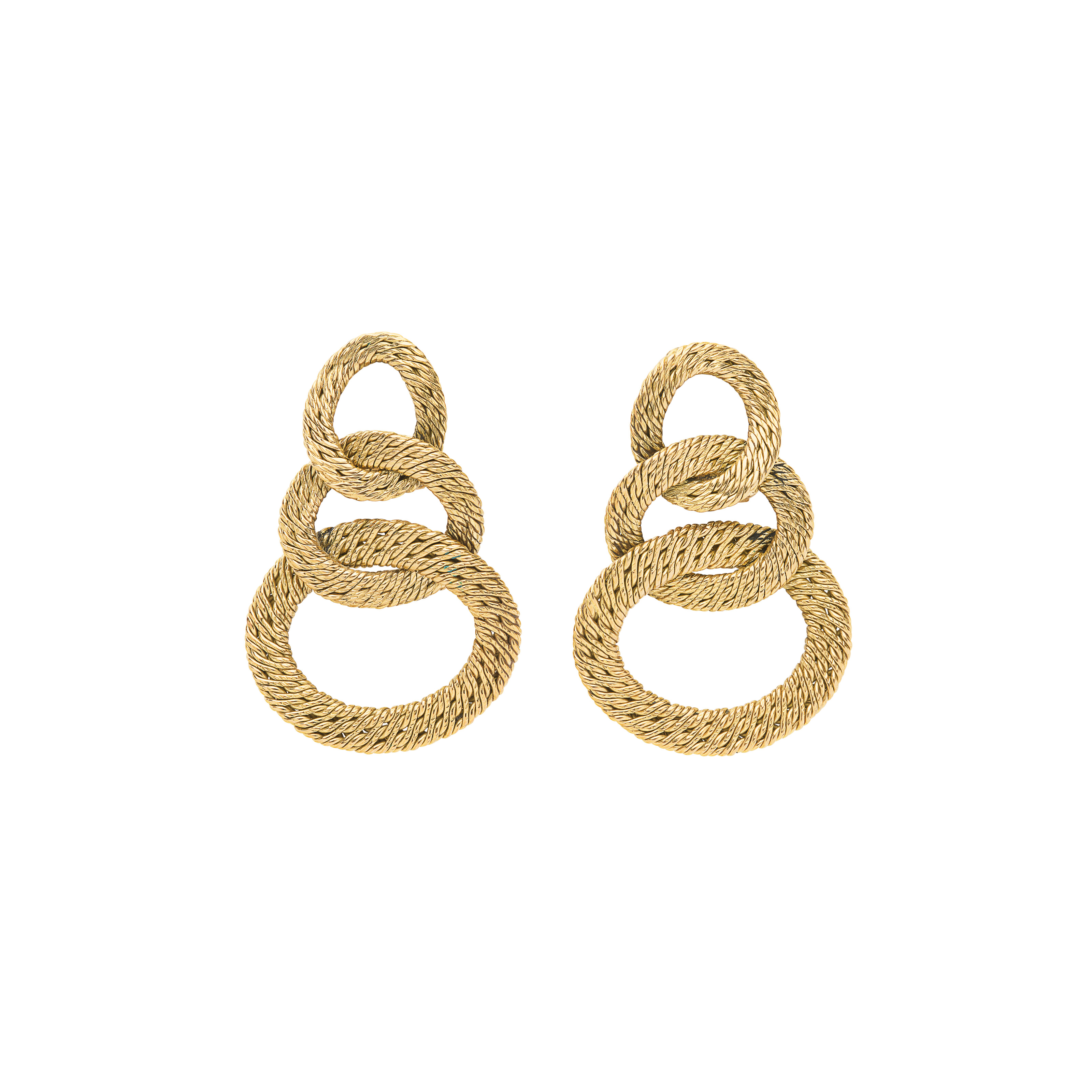 BULGARI PAIRE DE BOUCLES D'OREILLES OR
