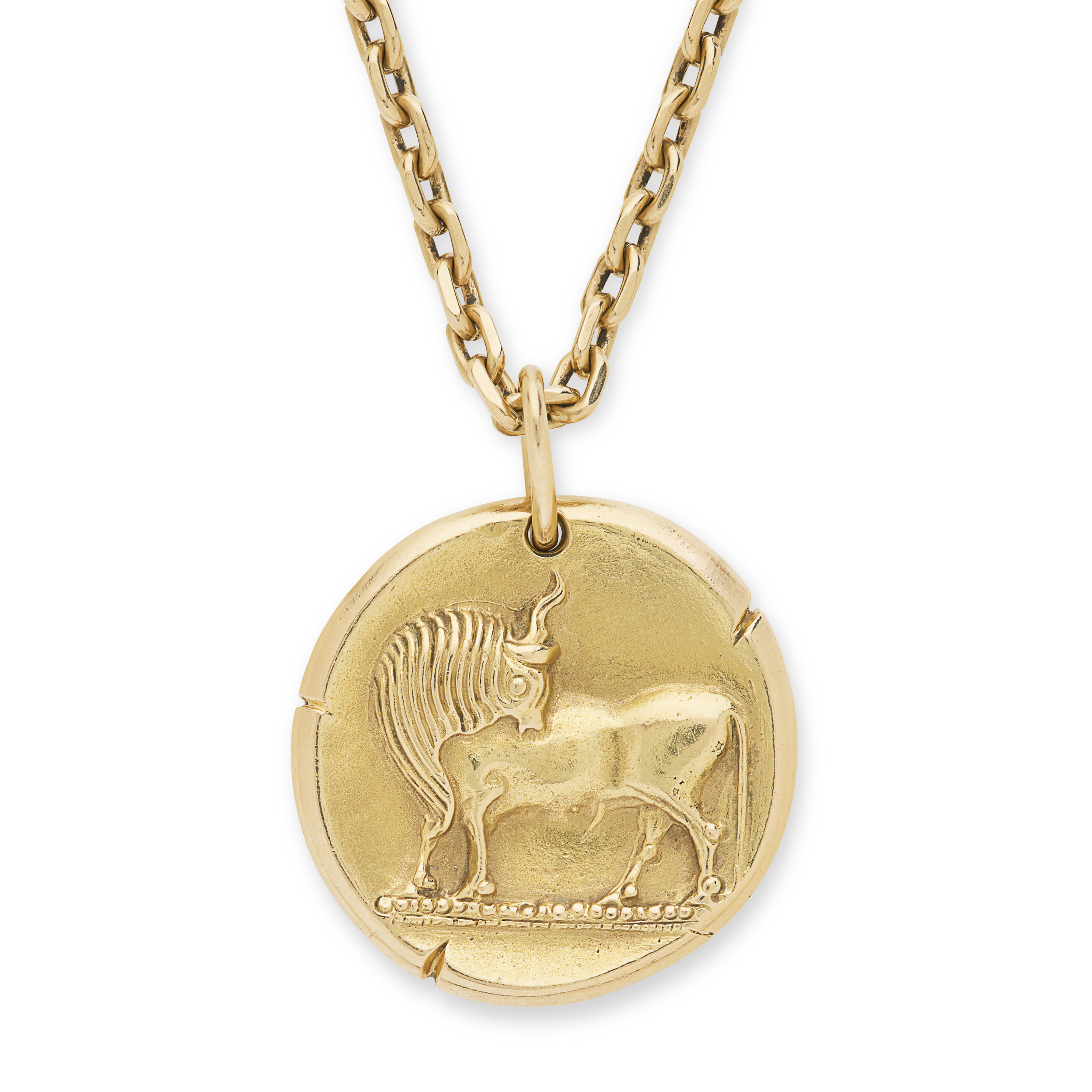 ATTRTIBUÉ À VAN CLEEF & ARPELS MÉDAILLE SIGNE DU ZODIAQUE TAUREAU