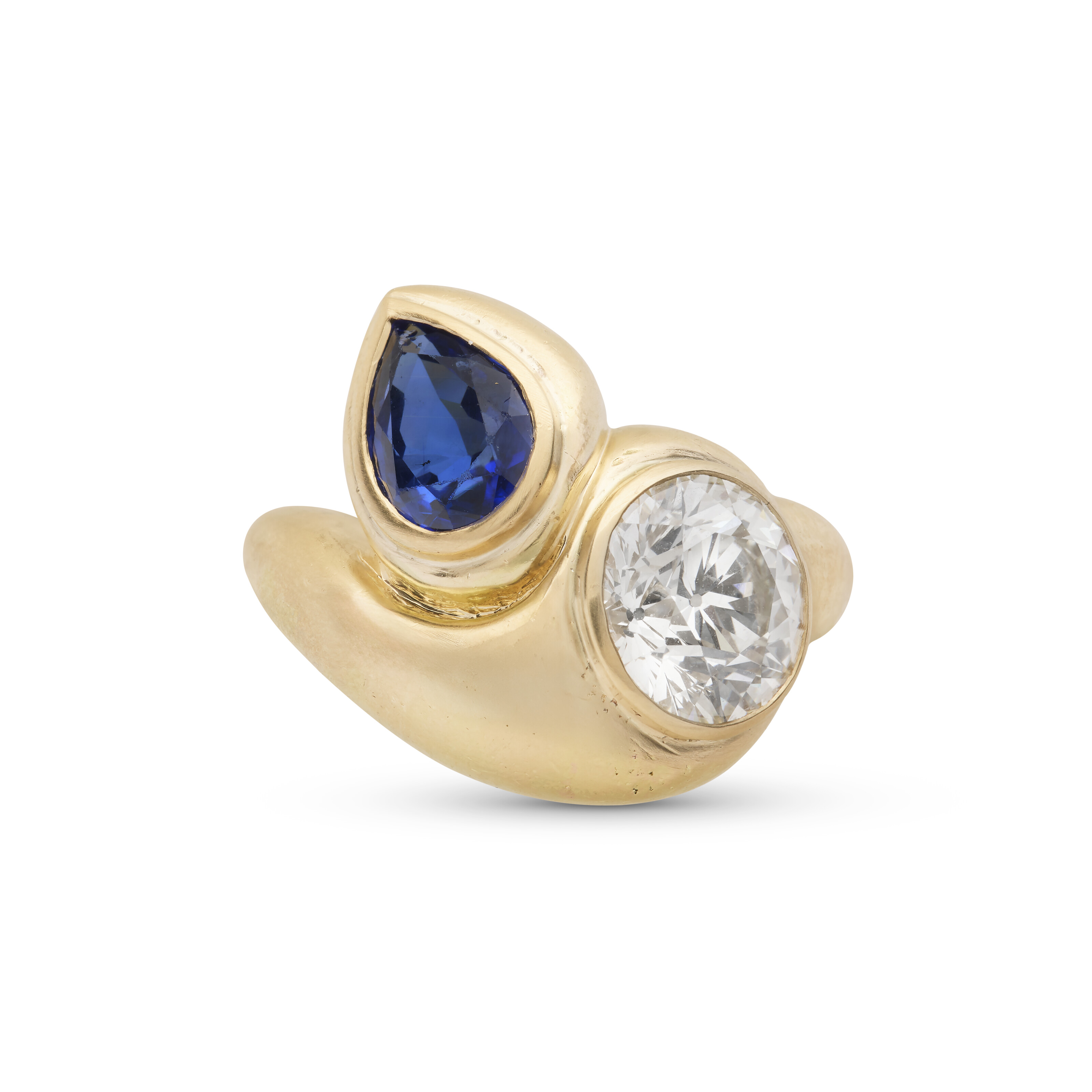 Rene Boivin. A sapphire and diamond 'Croisee' ring, offered in Joaillerie Paris until 17 December 2025 at Christie's Online