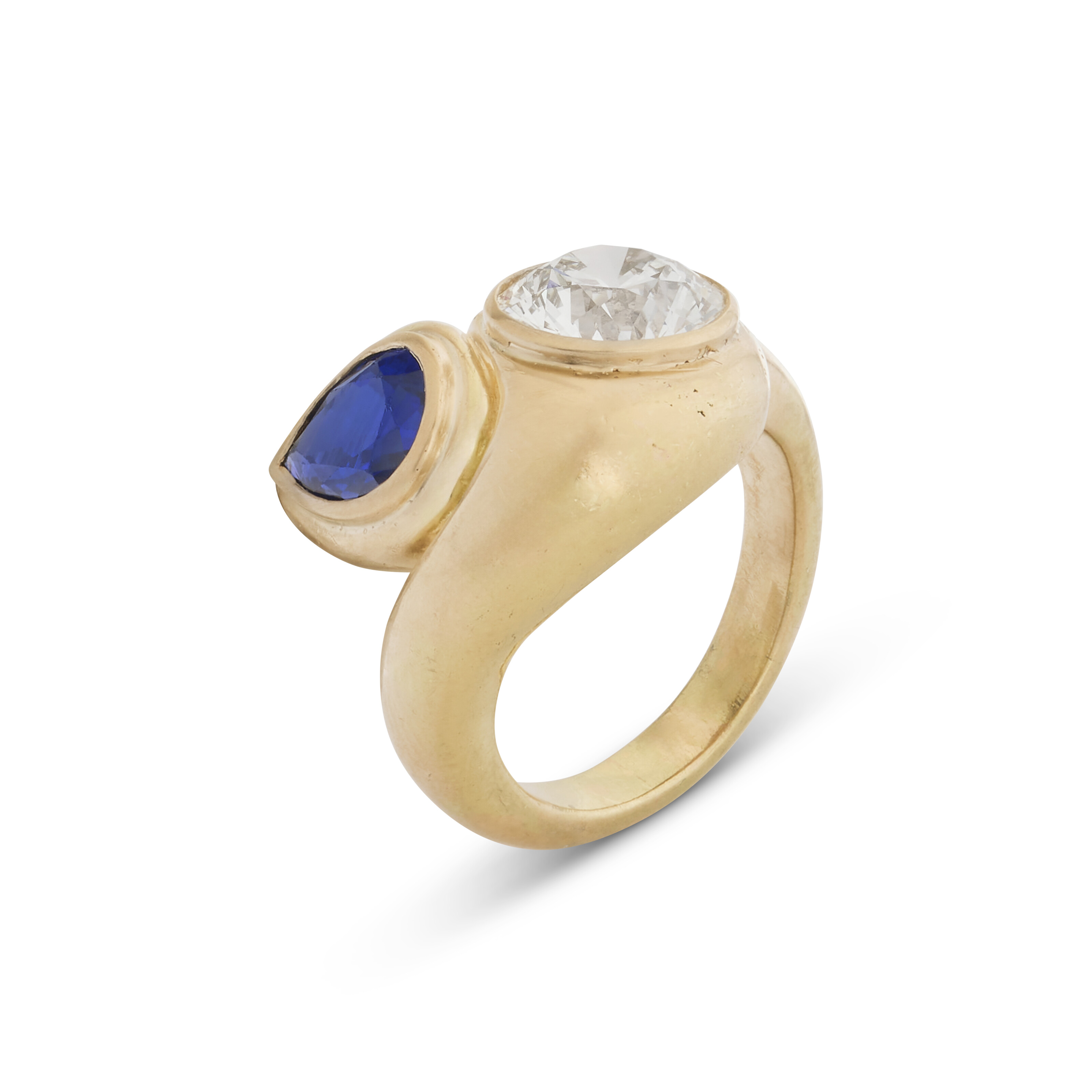 RENÉ BOIVIN BAGUE SAPHIR ET DIAMANT 'CROISÉE' image 2