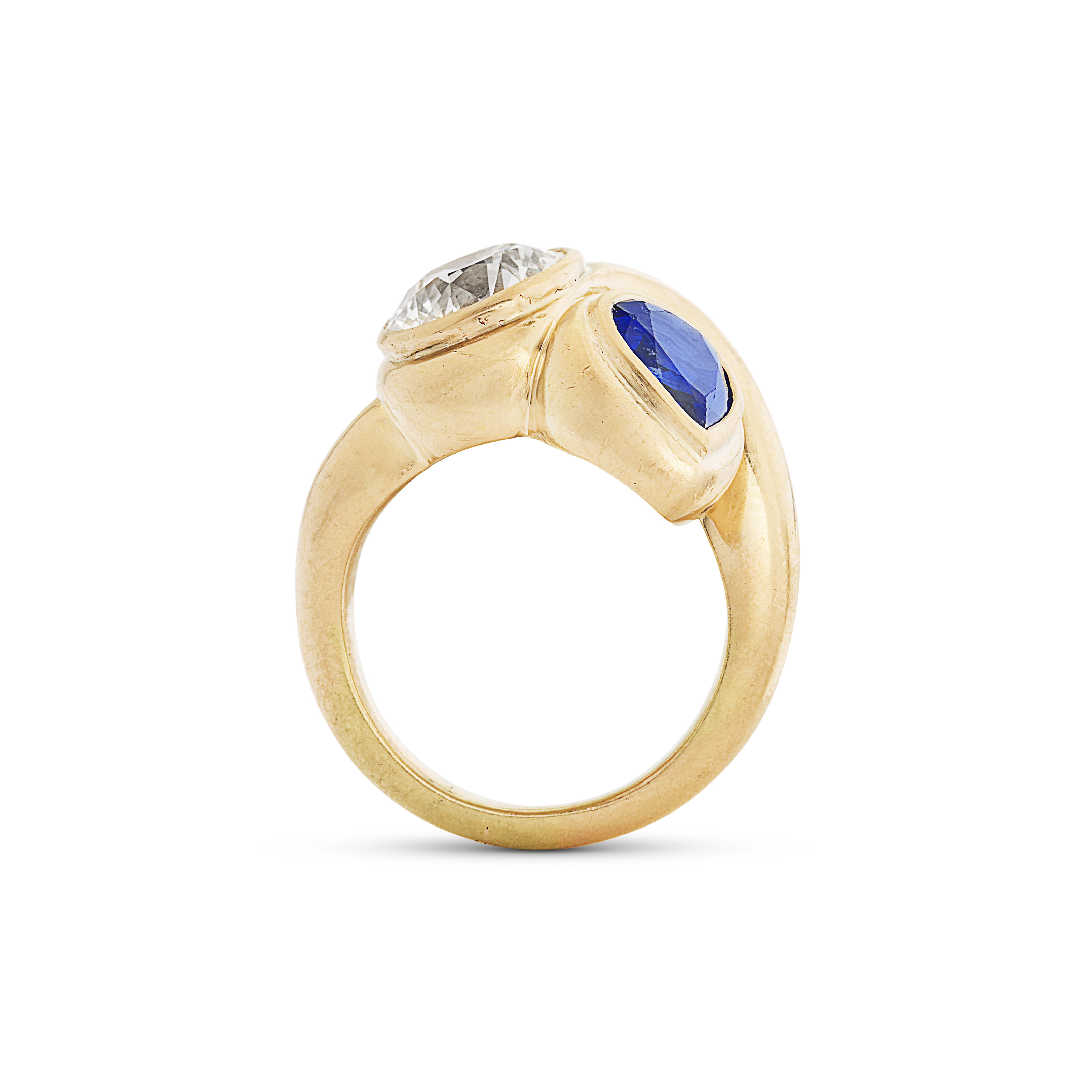 RENÉ BOIVIN BAGUE SAPHIR ET DIAMANT 'CROISÉE' image 3