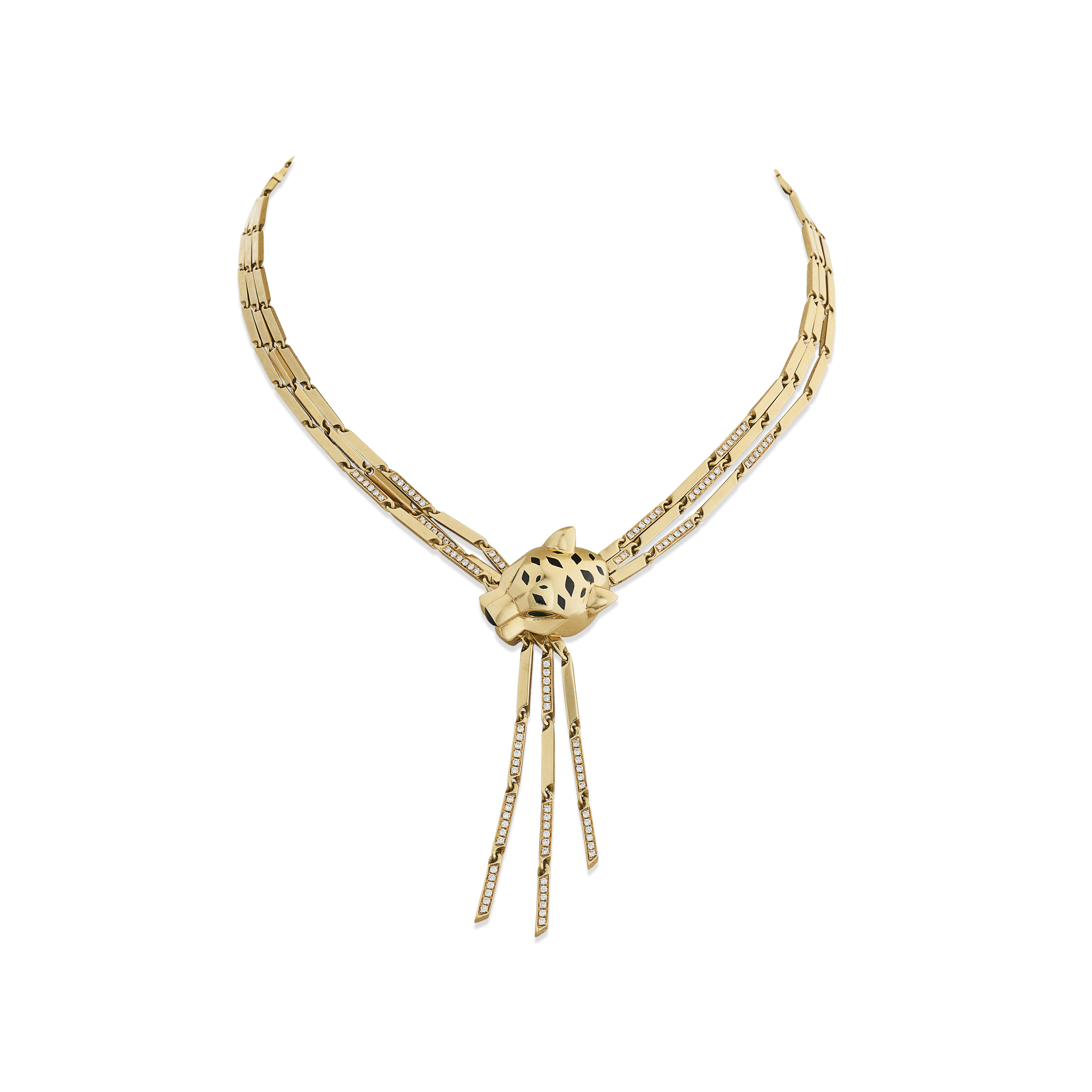 CARTIER COLLIER ÉMERAUDES, ÉMAIL ET DIAMANTS 'PANTHÈRE'