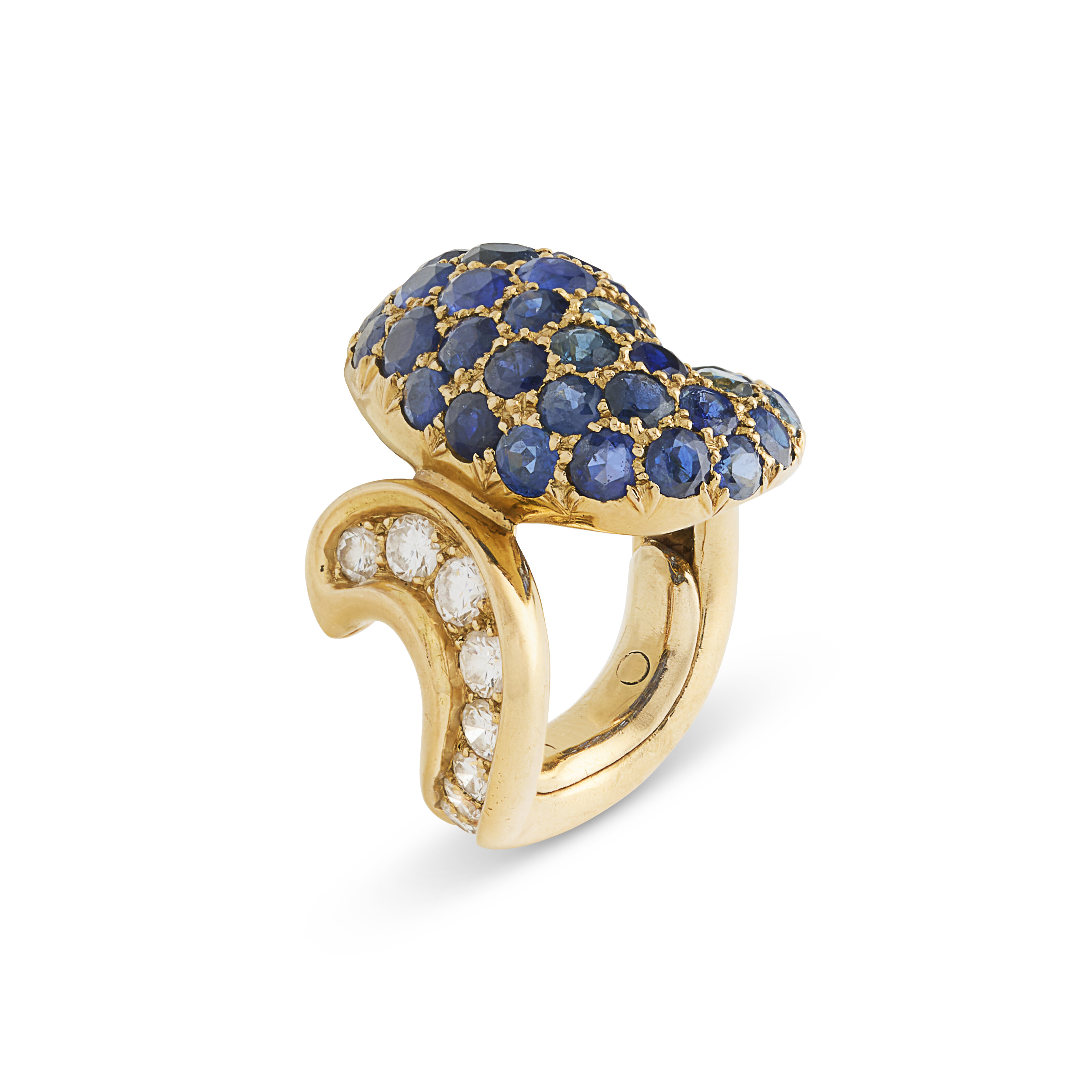 RENÉ BOIVIN BAGUE SAPHIRS ET DIAMANTS 'SERPENT'