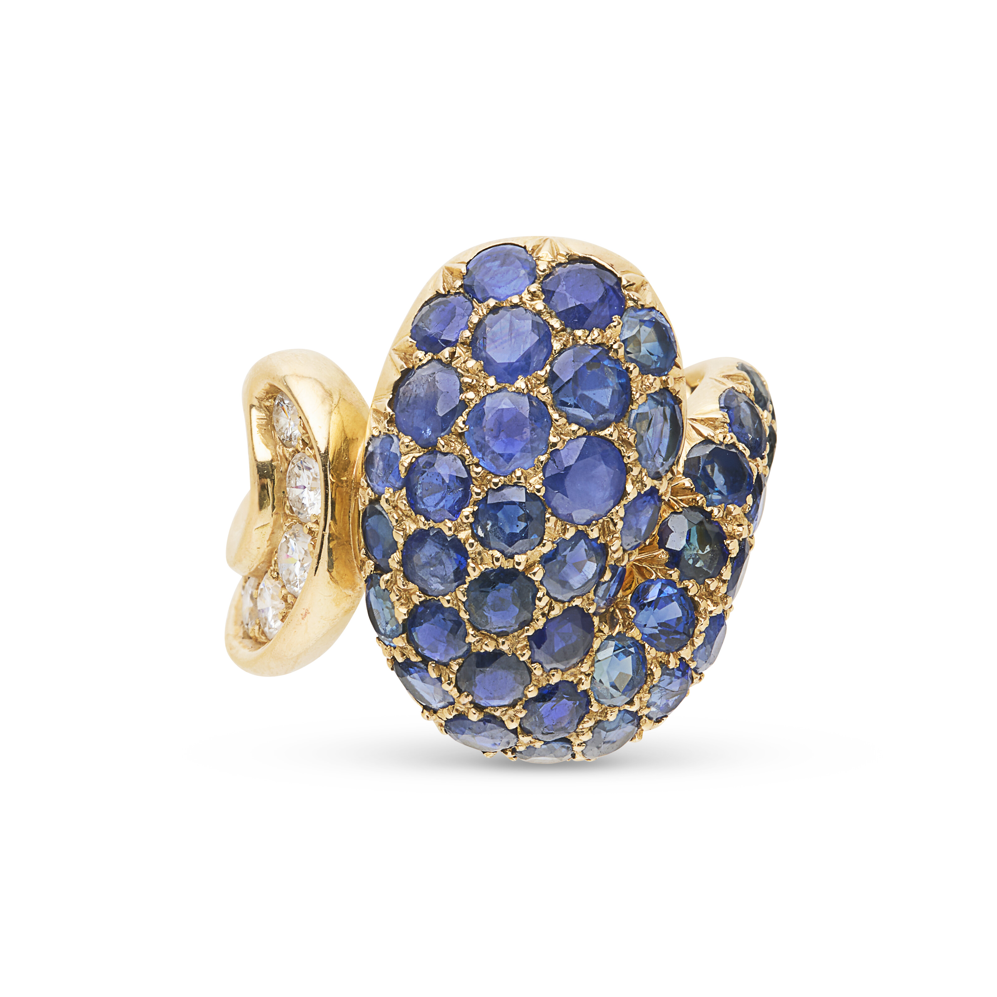 RENÉ BOIVIN BAGUE SAPHIRS ET DIAMANTS 'SERPENT' image 2