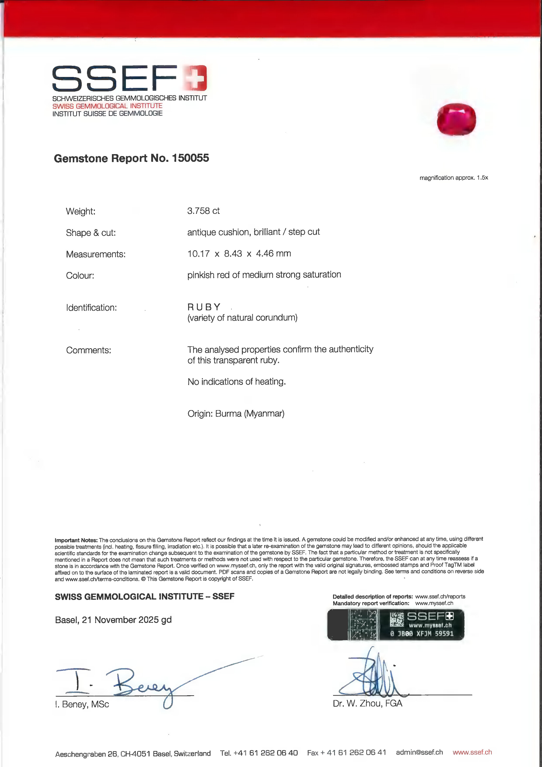 BROCHE RUBIS ET DIAMANTS image 3