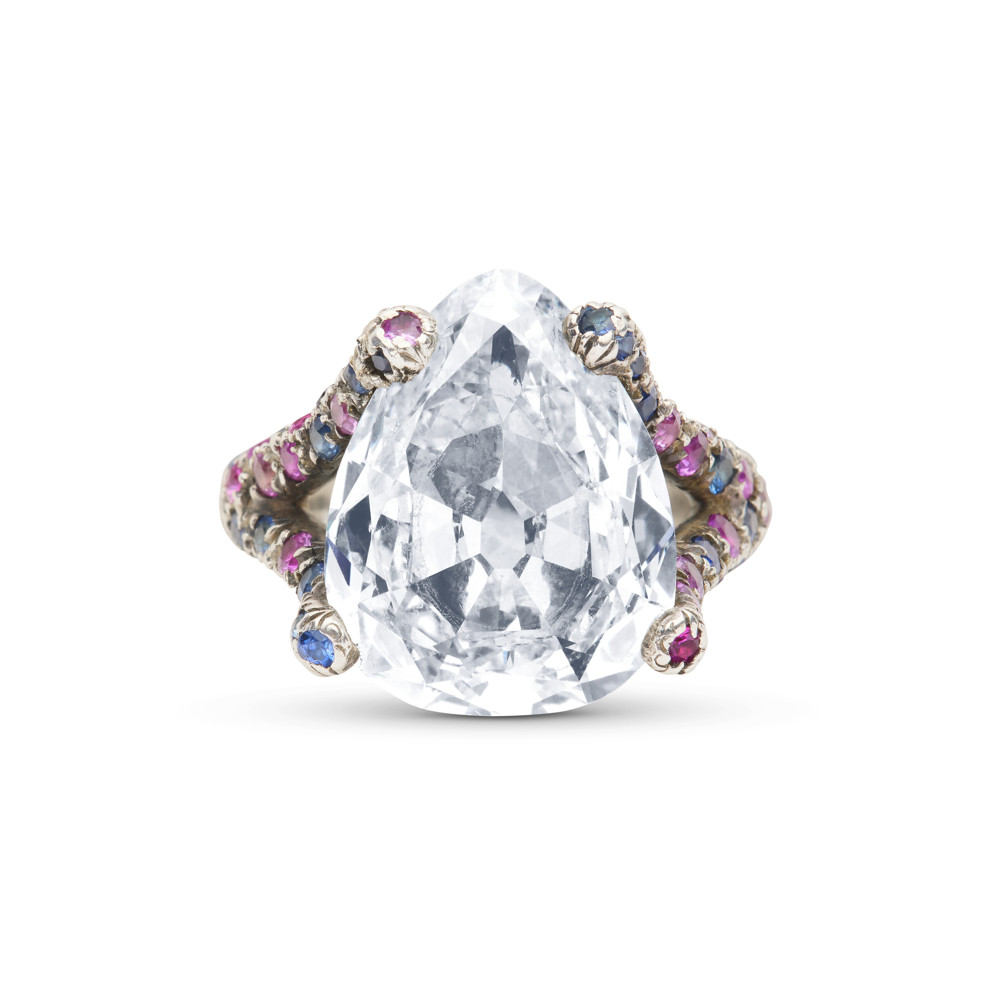 BAGUE DIAMANT, RUBIS ET SAPHIRS