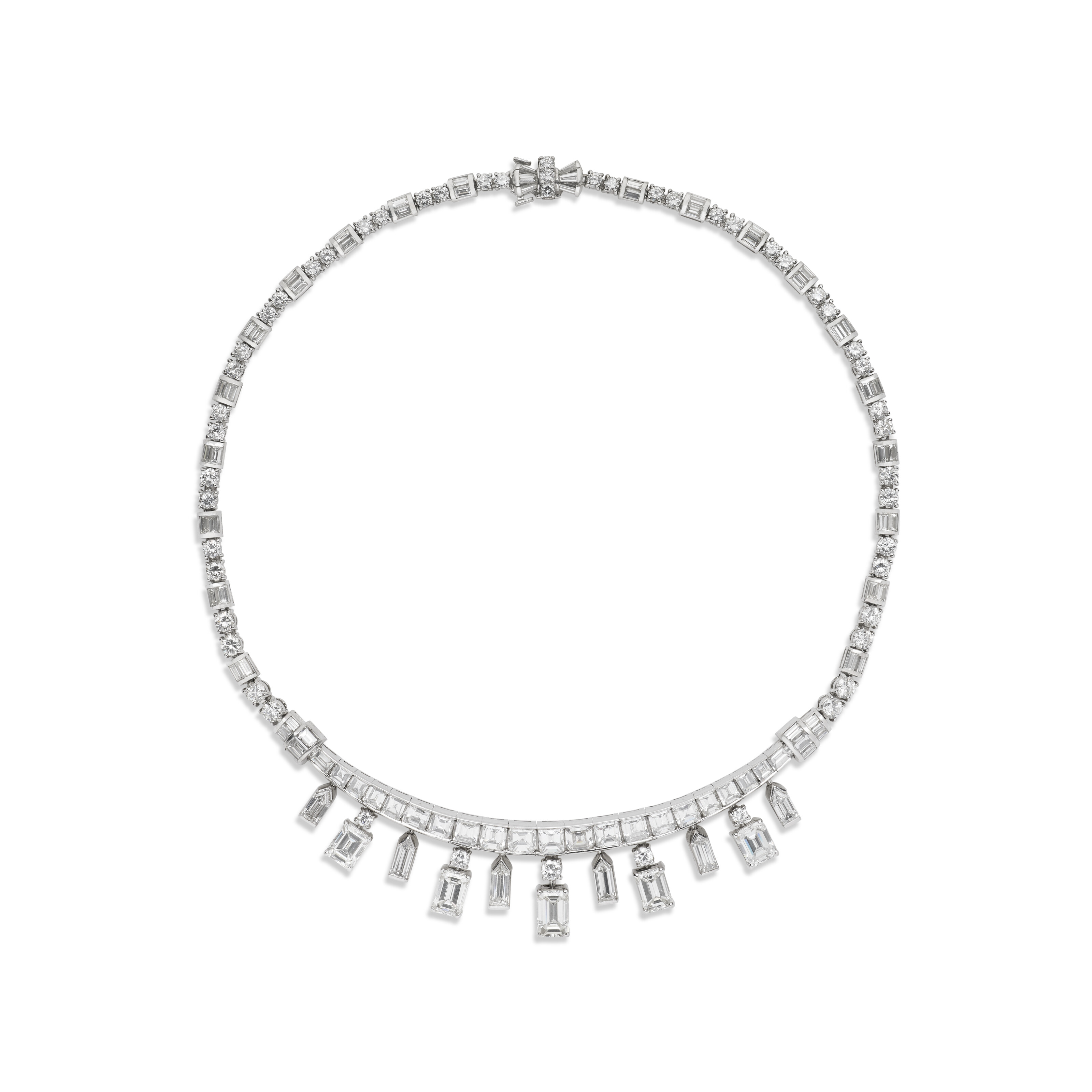 COLLIER DIAMANTS MILIEU DU XXe SIÈCLE