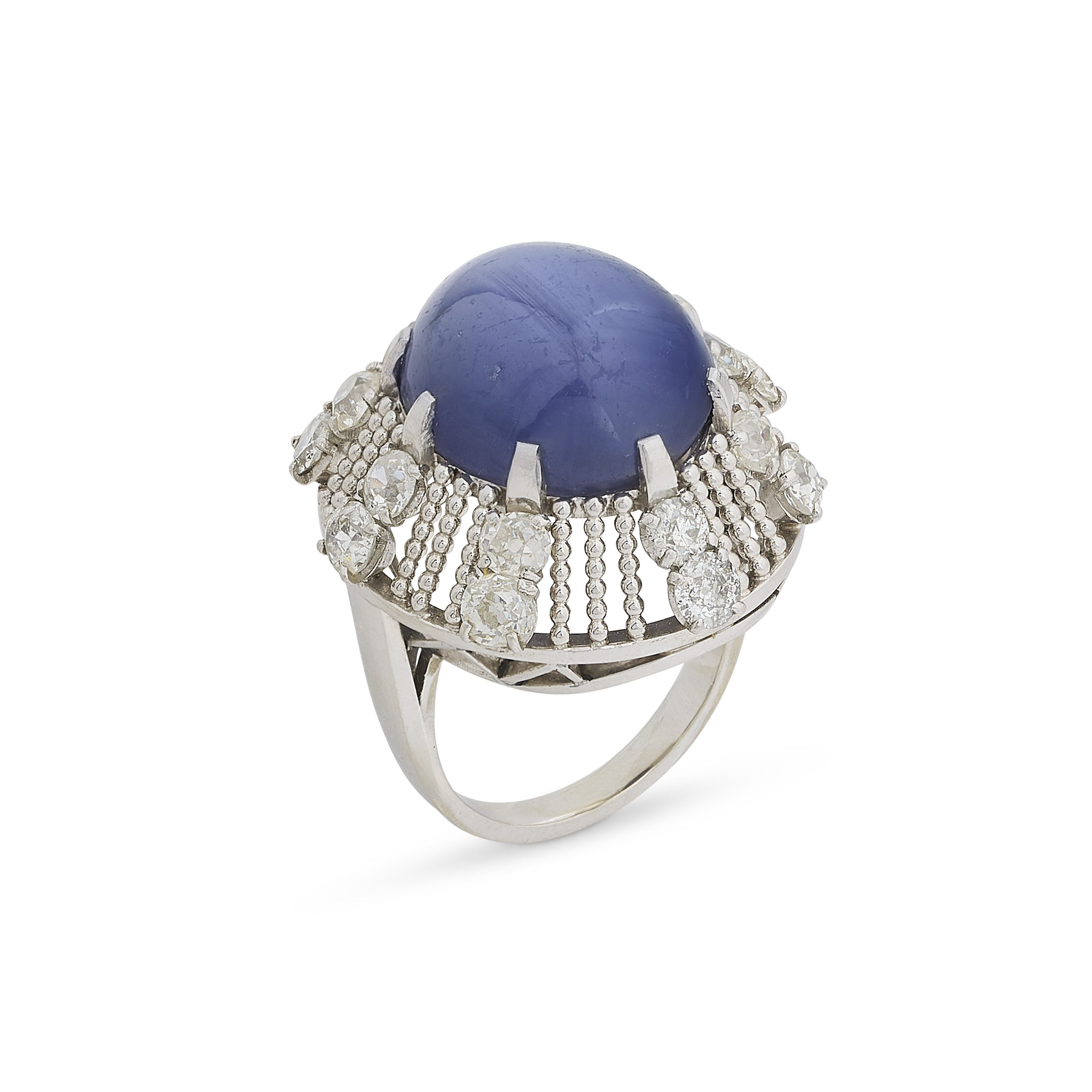 BAGUE SAPHIR ÉTOILÉ ET DIAMANTS image 2