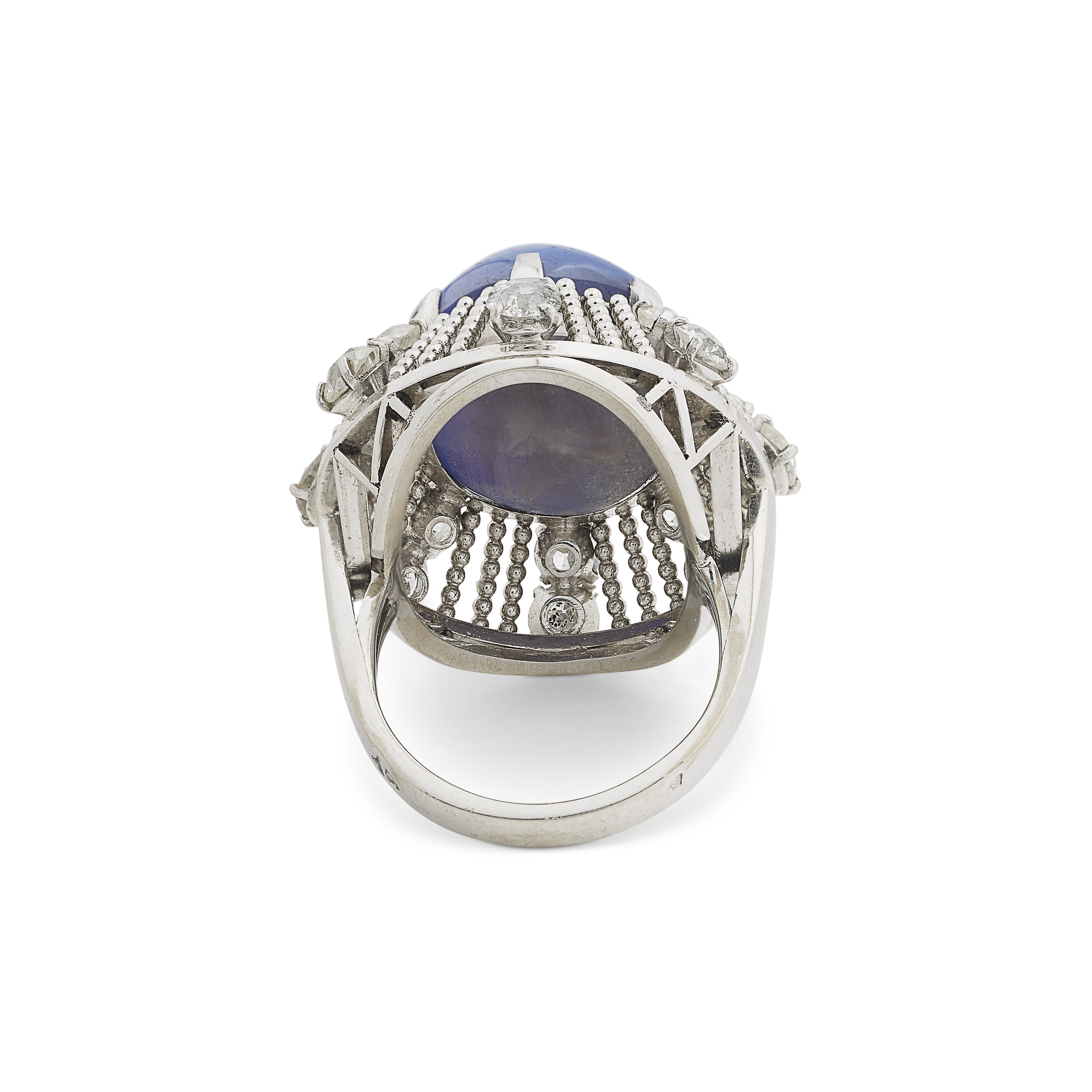 BAGUE SAPHIR ÉTOILÉ ET DIAMANTS image 3