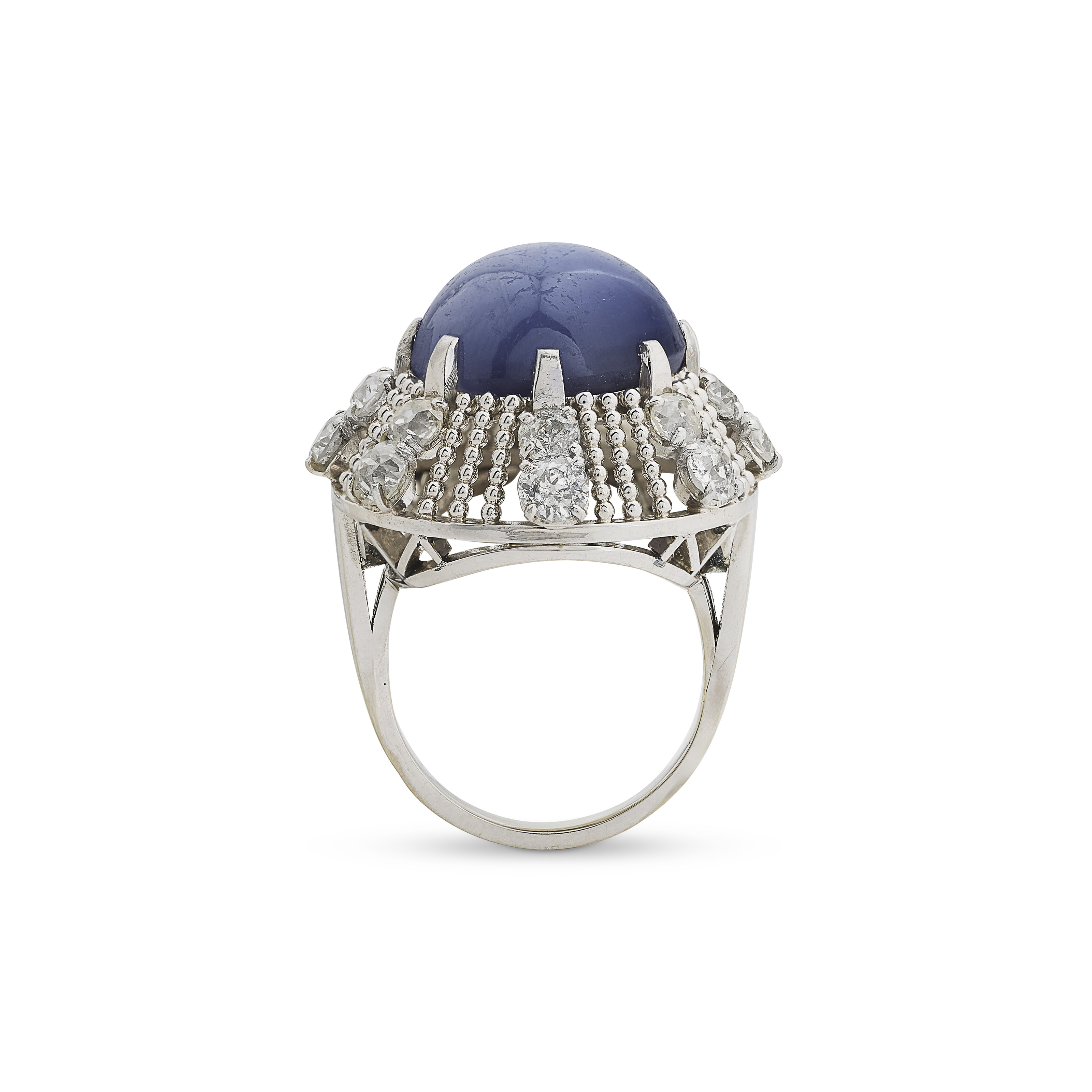 BAGUE SAPHIR ÉTOILÉ ET DIAMANTS image 4