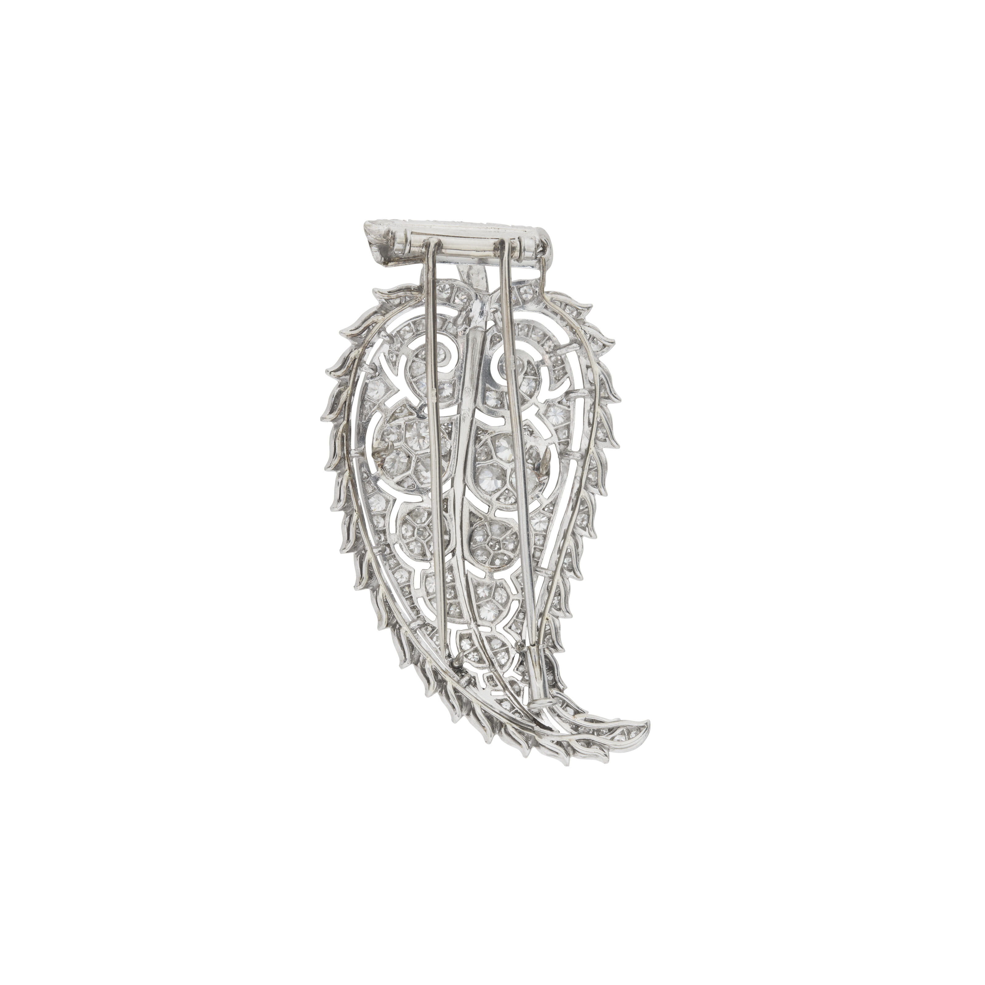 SUZANNE BELPERRON, RENÉ BOIVIN, BROCHE DIAMANTS 'FEUILLE PERSANE' image 2