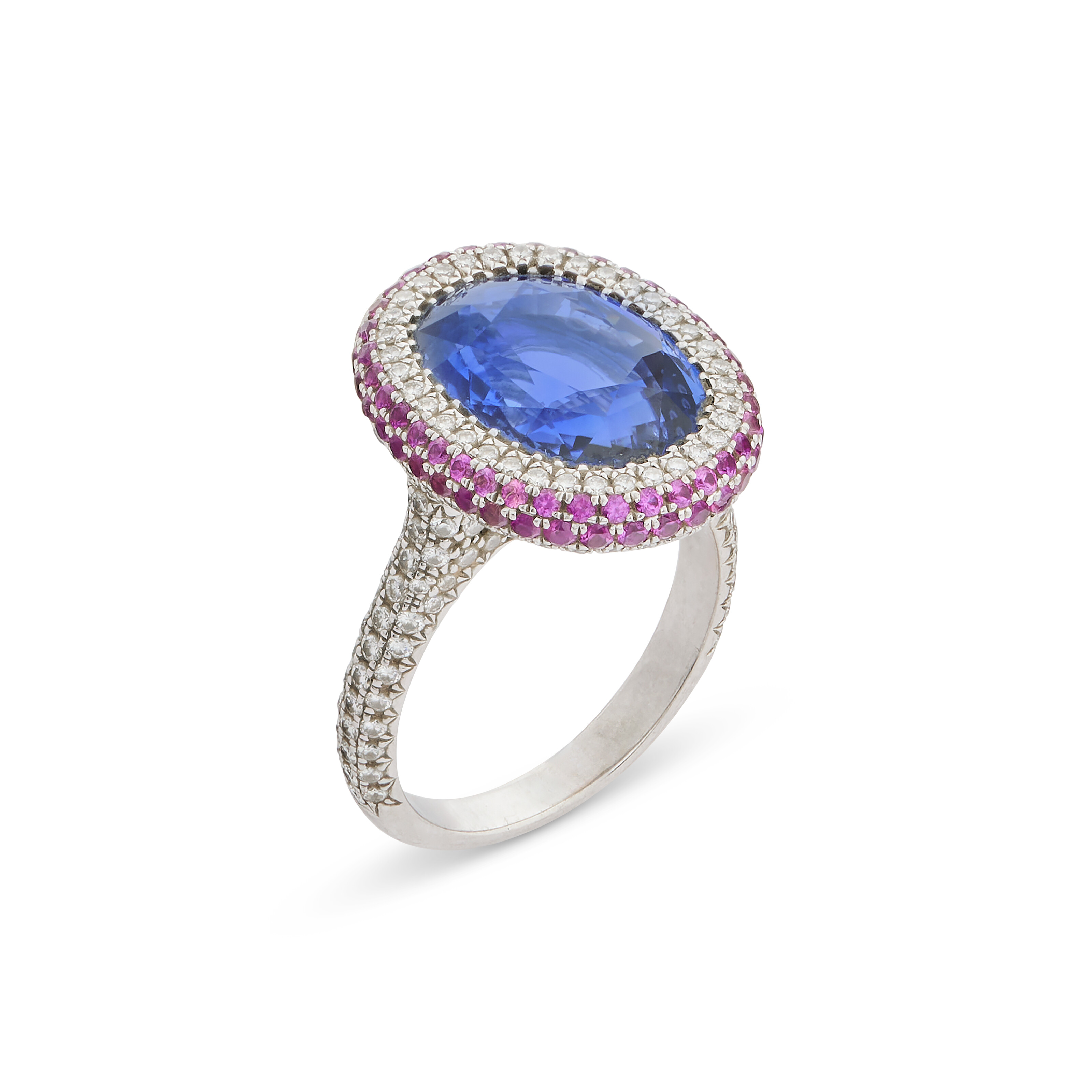 BAGUE SAPHIR, SAPHIRS DE COULEUR ET DIAMANTS image 2
