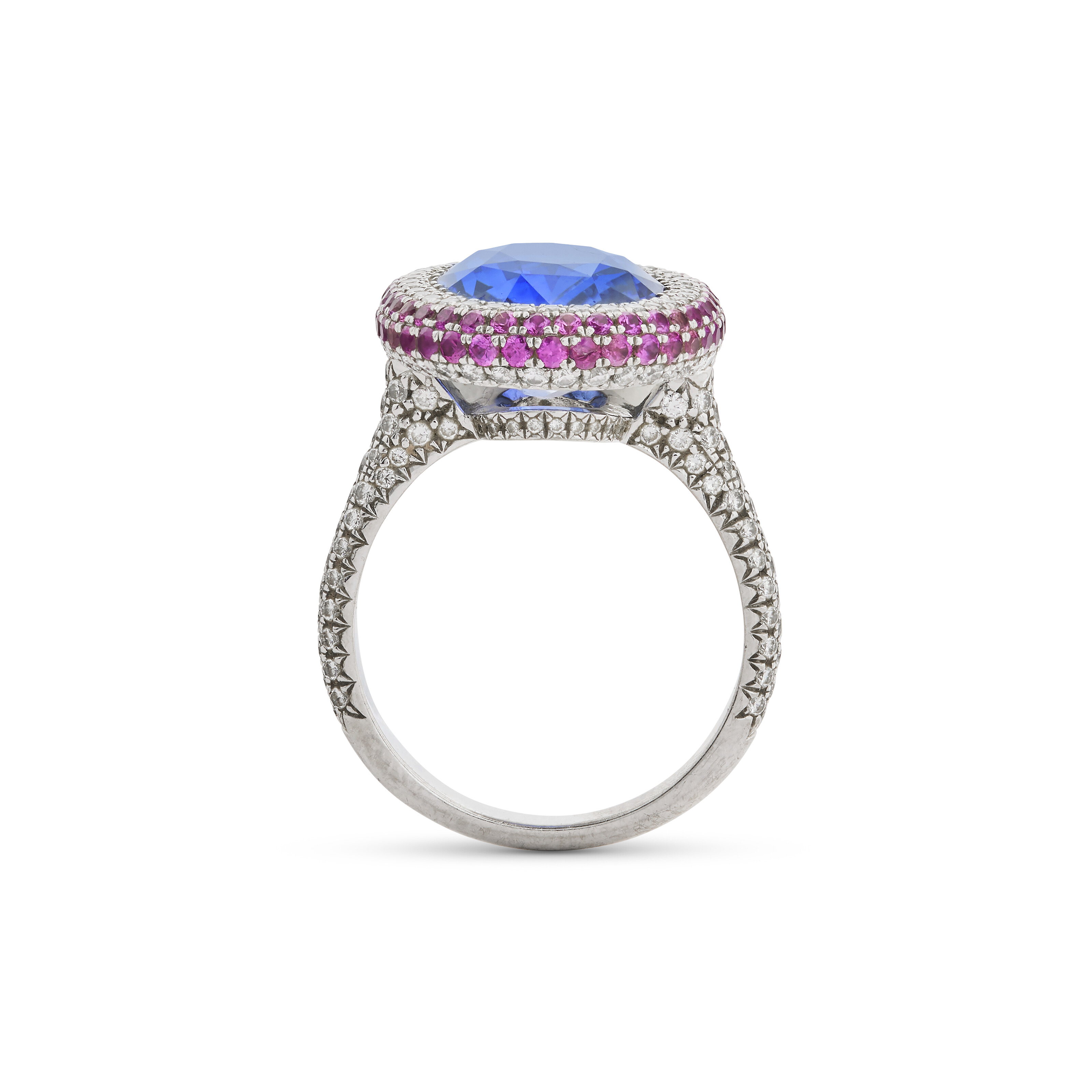 BAGUE SAPHIR, SAPHIRS DE COULEUR ET DIAMANTS image 3