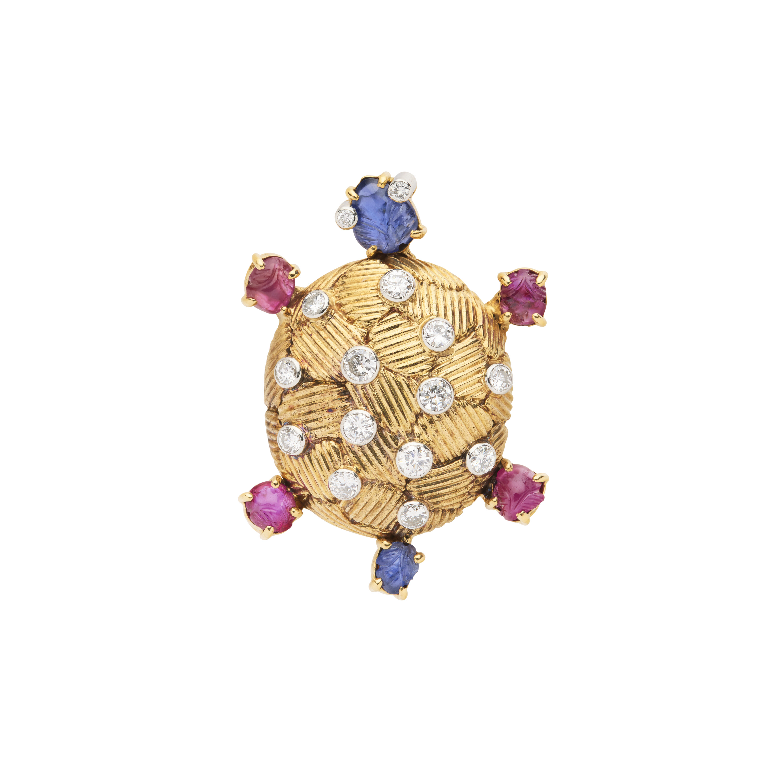 VAN CLEEF & ARPELS BROCHE SAPHIRS, RUBIS ET DIAMANTS