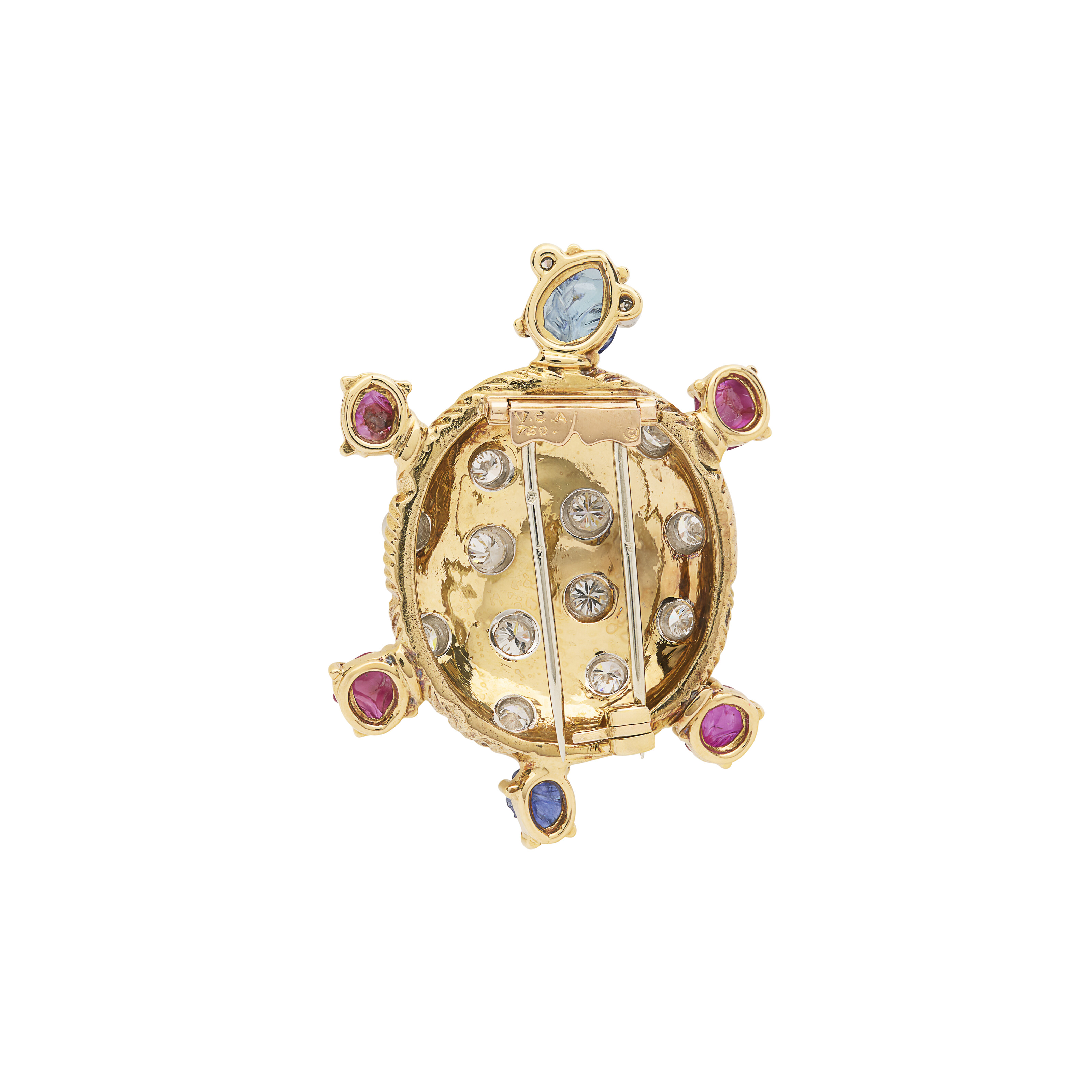 VAN CLEEF & ARPELS BROCHE SAPHIRS, RUBIS ET DIAMANTS image 2