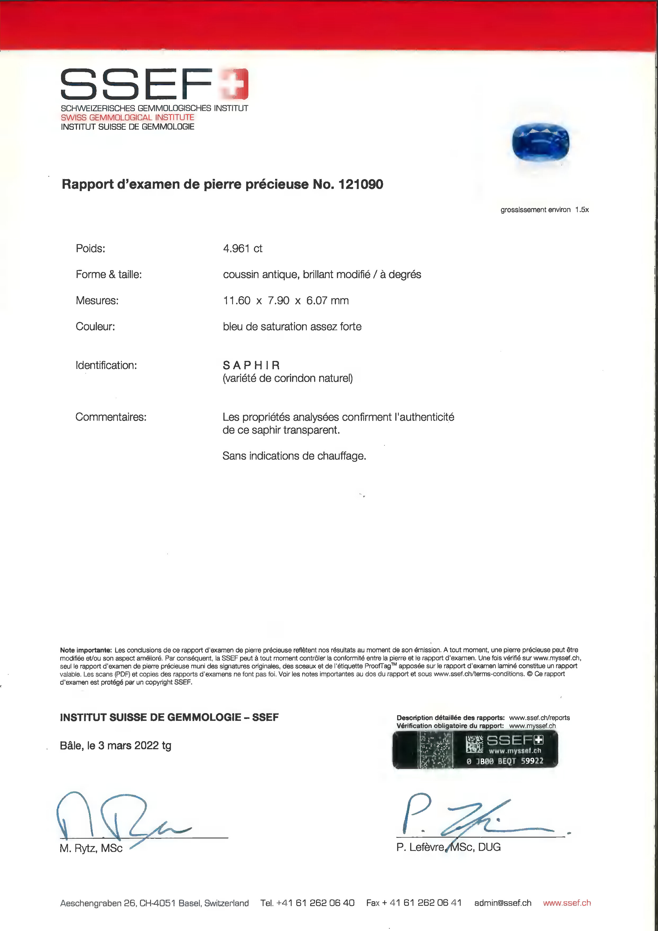 BAGUE SAPHIR ET DIAMANTS image 6