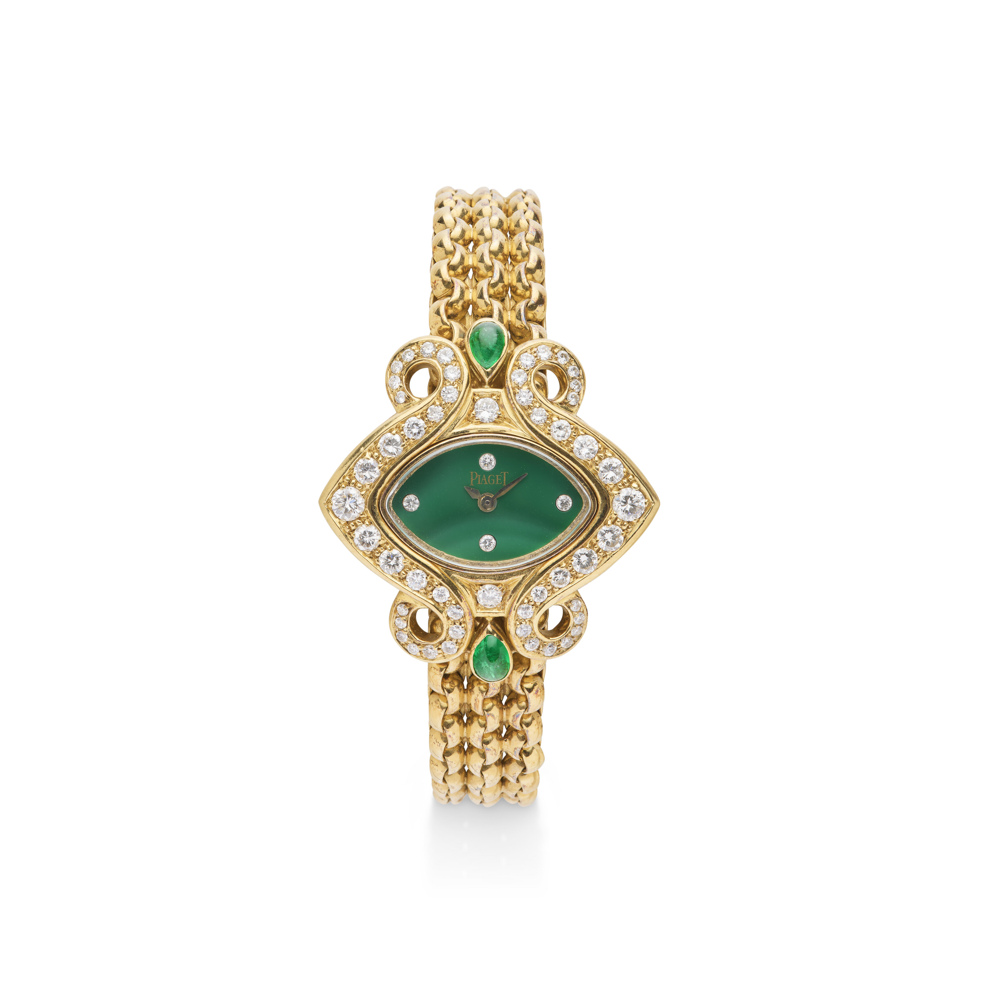 PIAGET MONTRE ÉMERAUDES ET DIAMANTS ACCOMPAGNÉE D'UNE PARURE ÉMERAUDES ET DIAMANTS NON SIGNÉE image 11