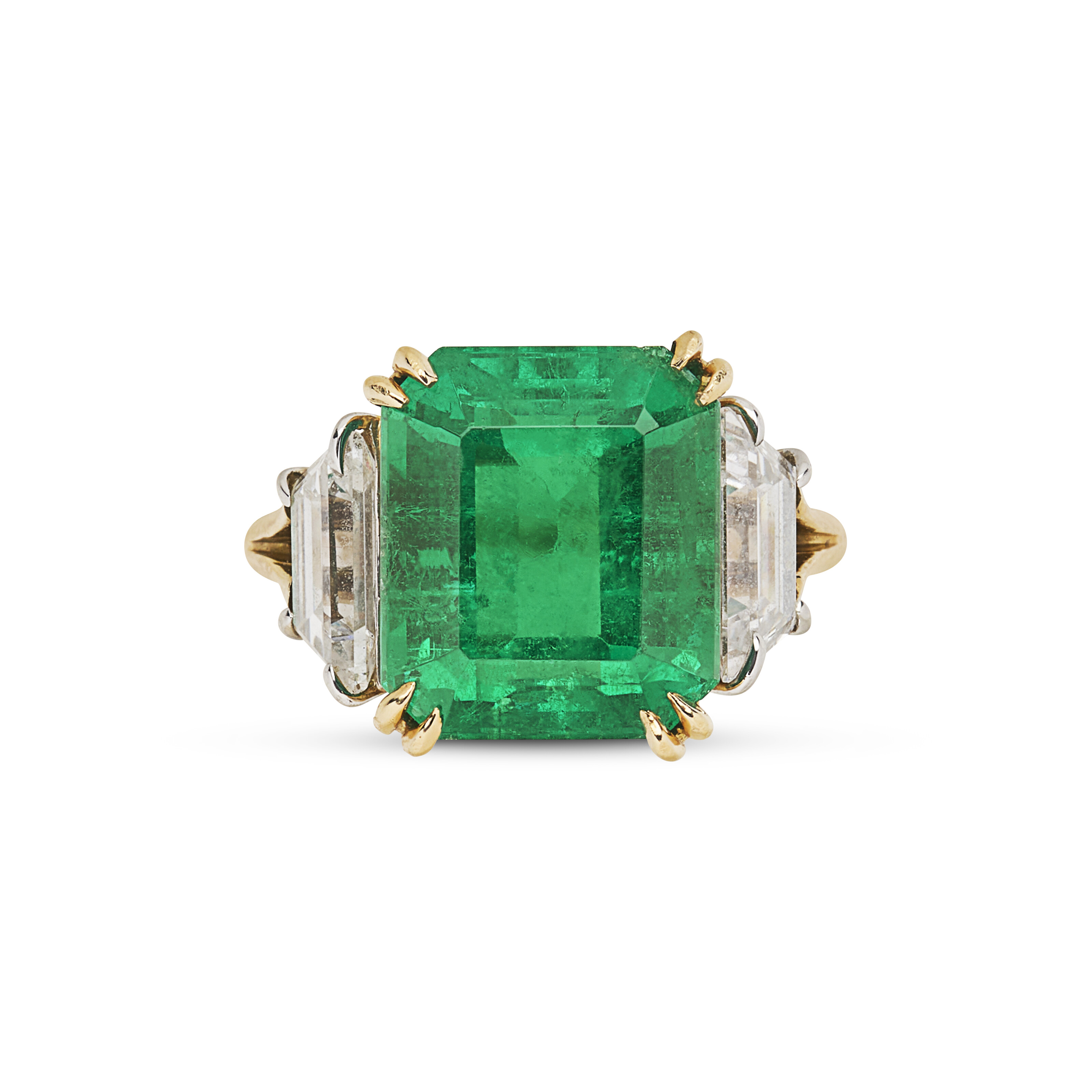 HARRY WINSTON BAGUE ÉMERAUDE ET DIAMANTS