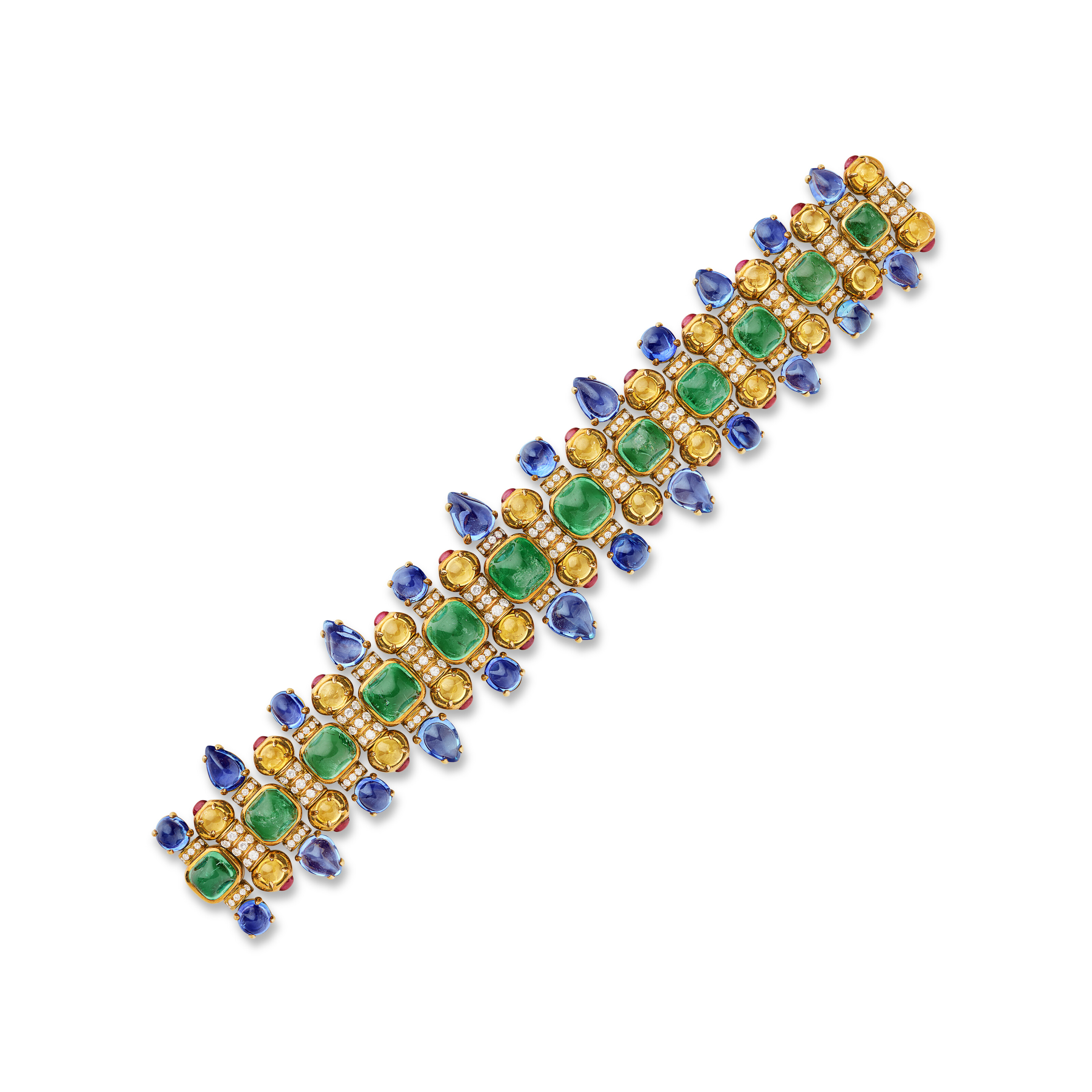 BULGARI BRACELET PIERRES DE COULEUR ET DIAMANTS