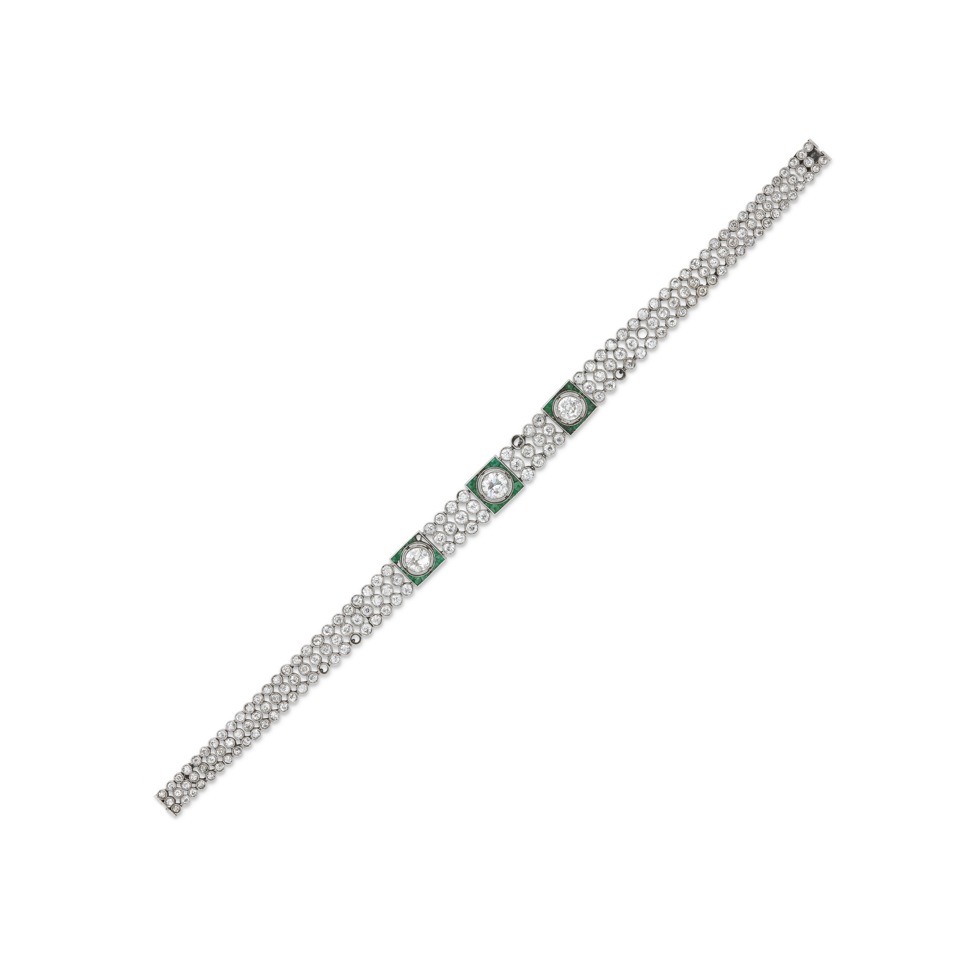 BRACELET ART DÉCO ÉMERAUDES ET DIAMANTS image 2