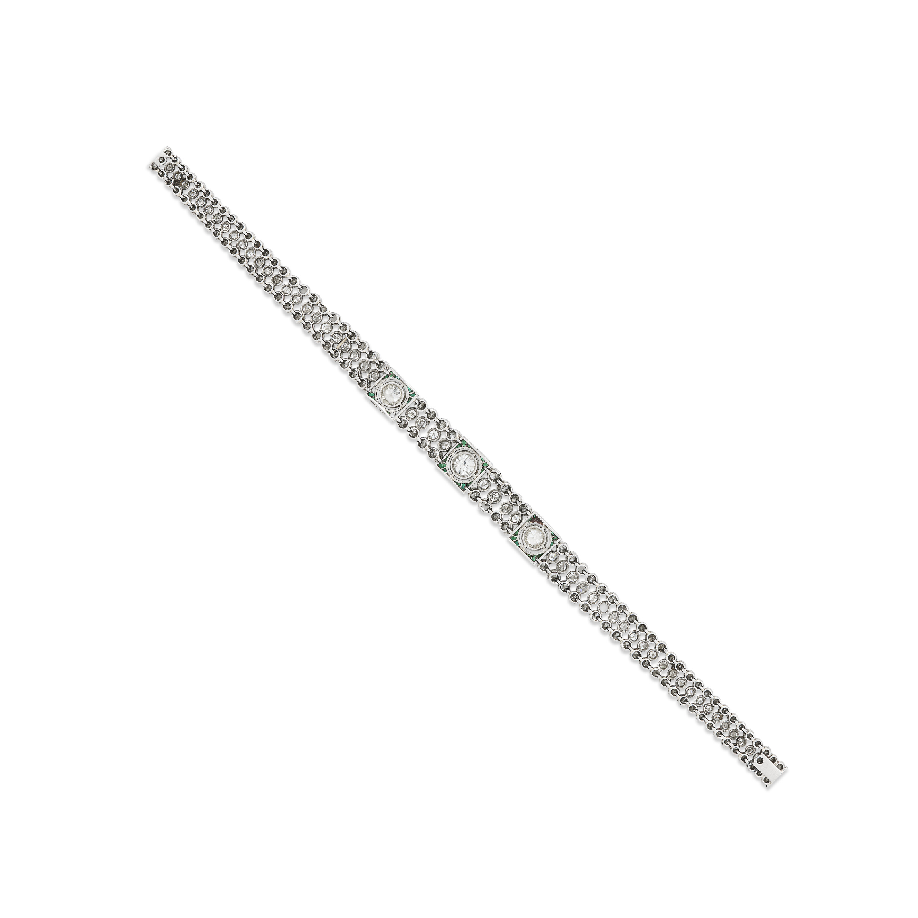 BRACELET ART DÉCO ÉMERAUDES ET DIAMANTS image 3