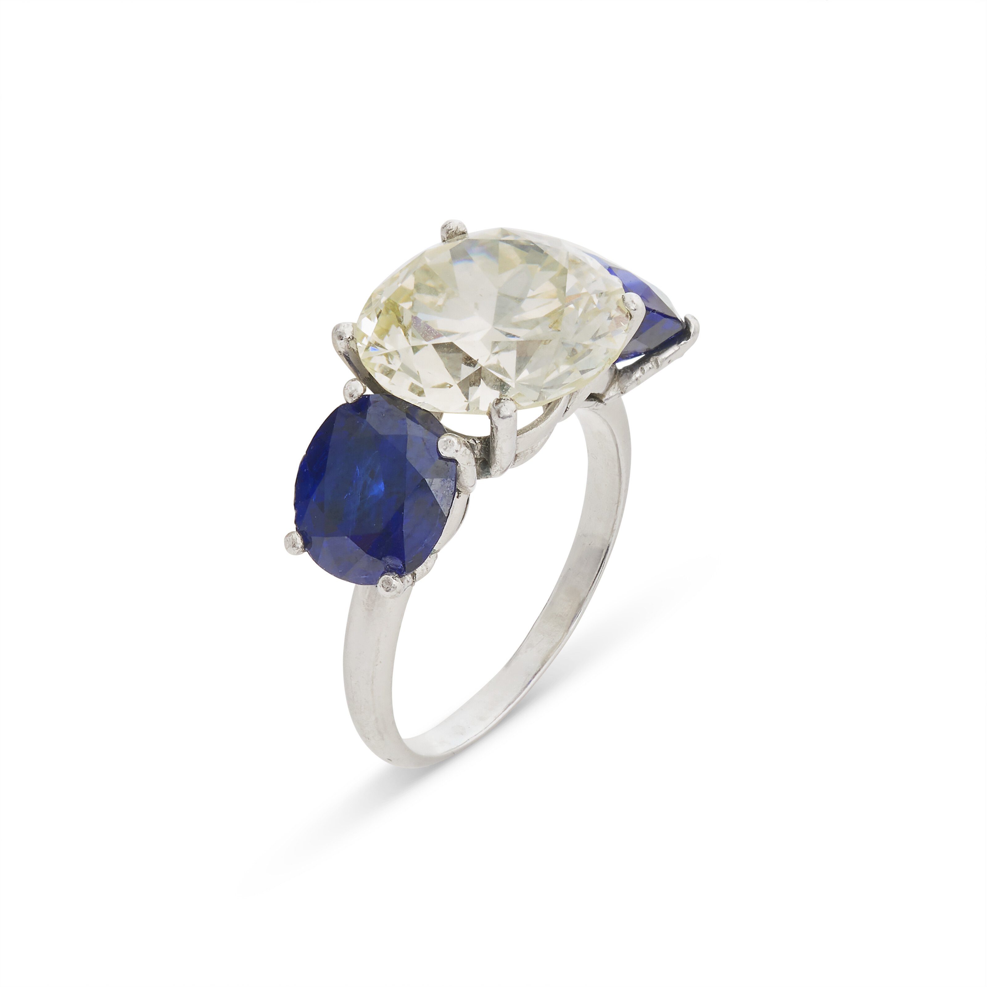 BAGUE DIAMANT ET SAPHIRS