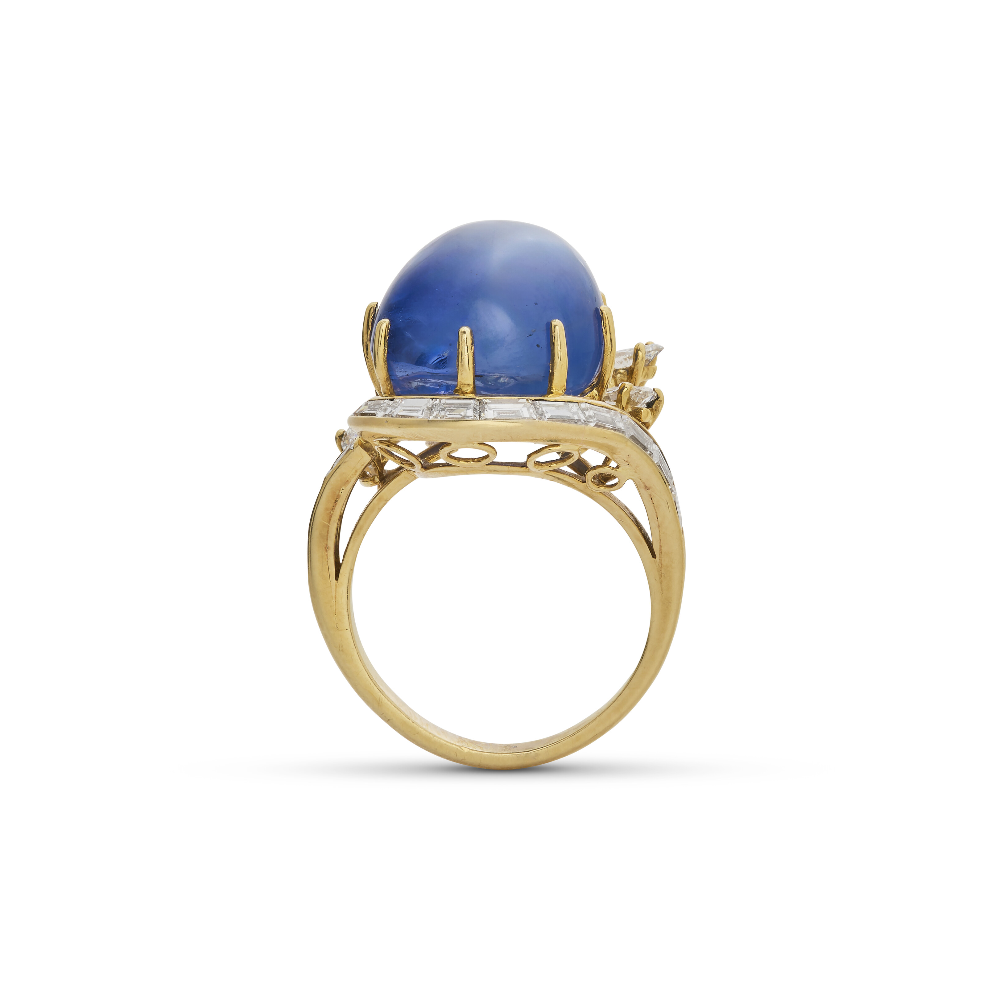 BAGUE SAPHIR ÉTOILE ET DIAMANTS image 3