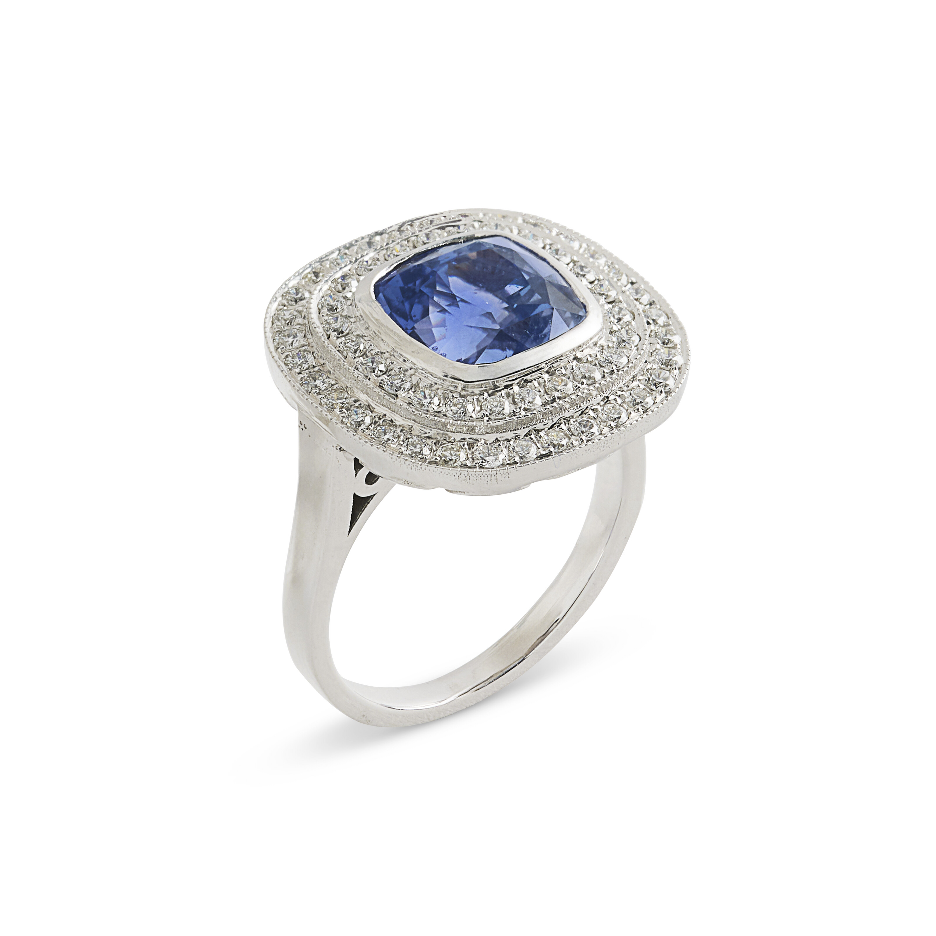 NO RESERVE - BAGUE SAPHIR ET DIAMANTS image 2