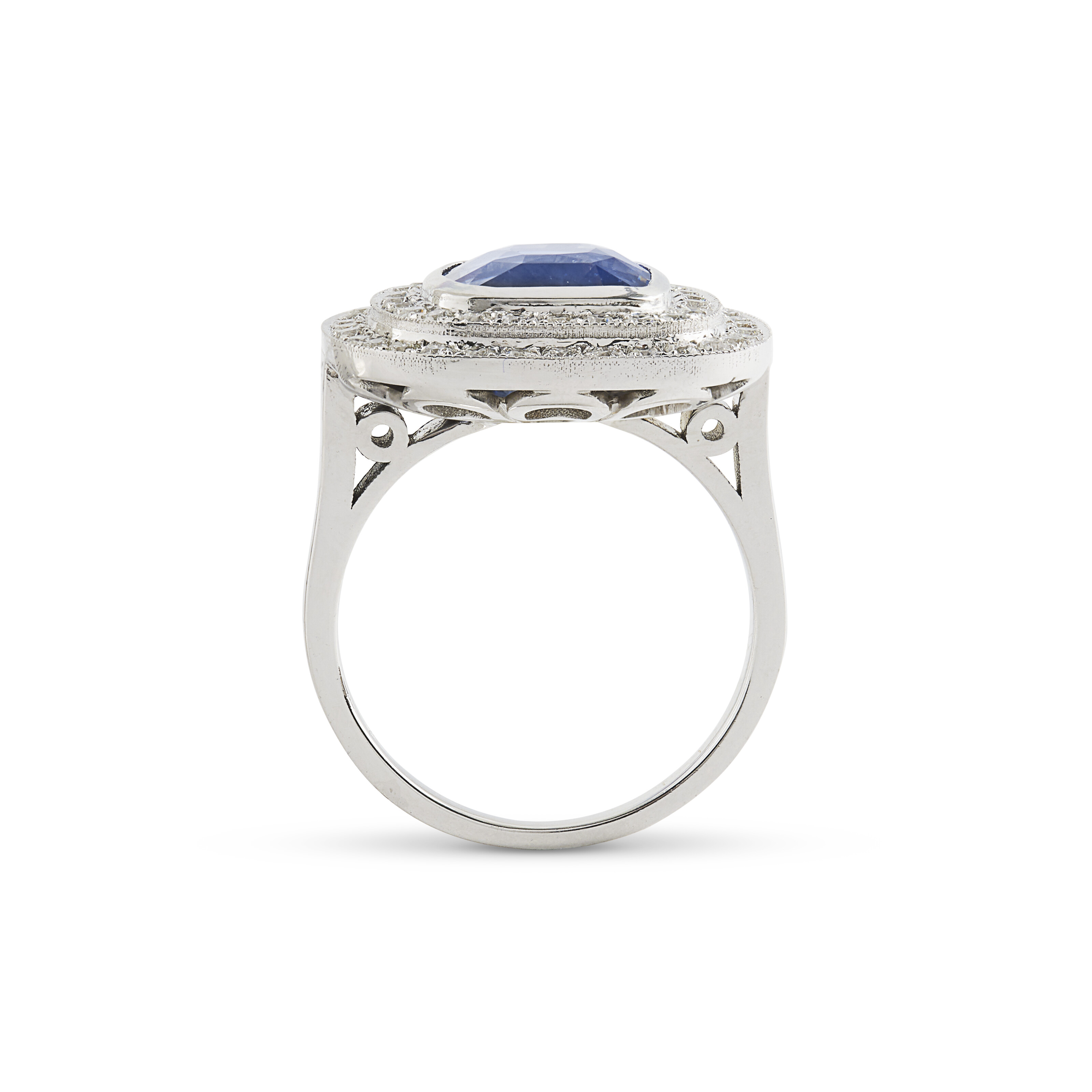 NO RESERVE - BAGUE SAPHIR ET DIAMANTS image 3