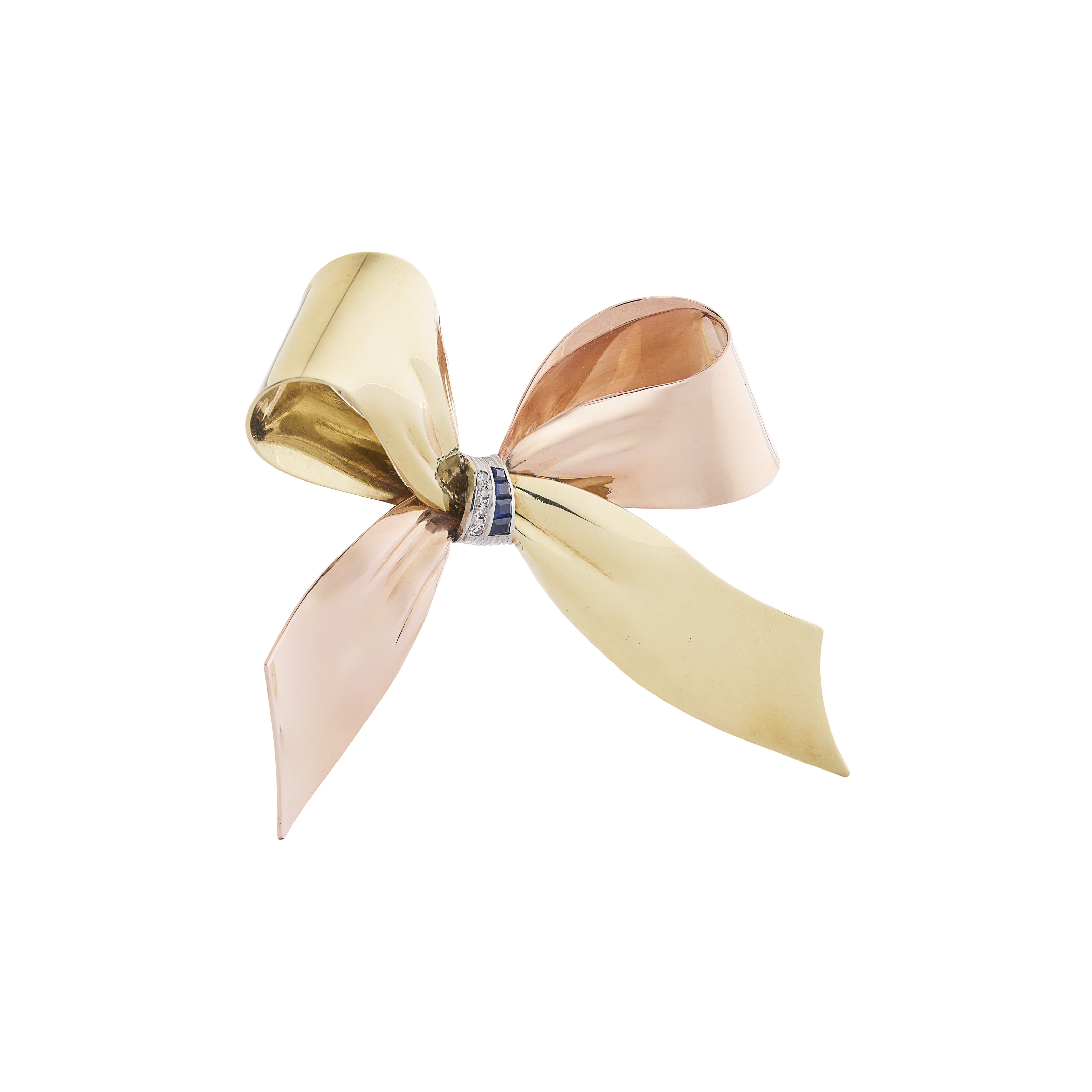 TIFFANY & CO BROCHE NOEUD SAPHIRS ET DIAMANTS