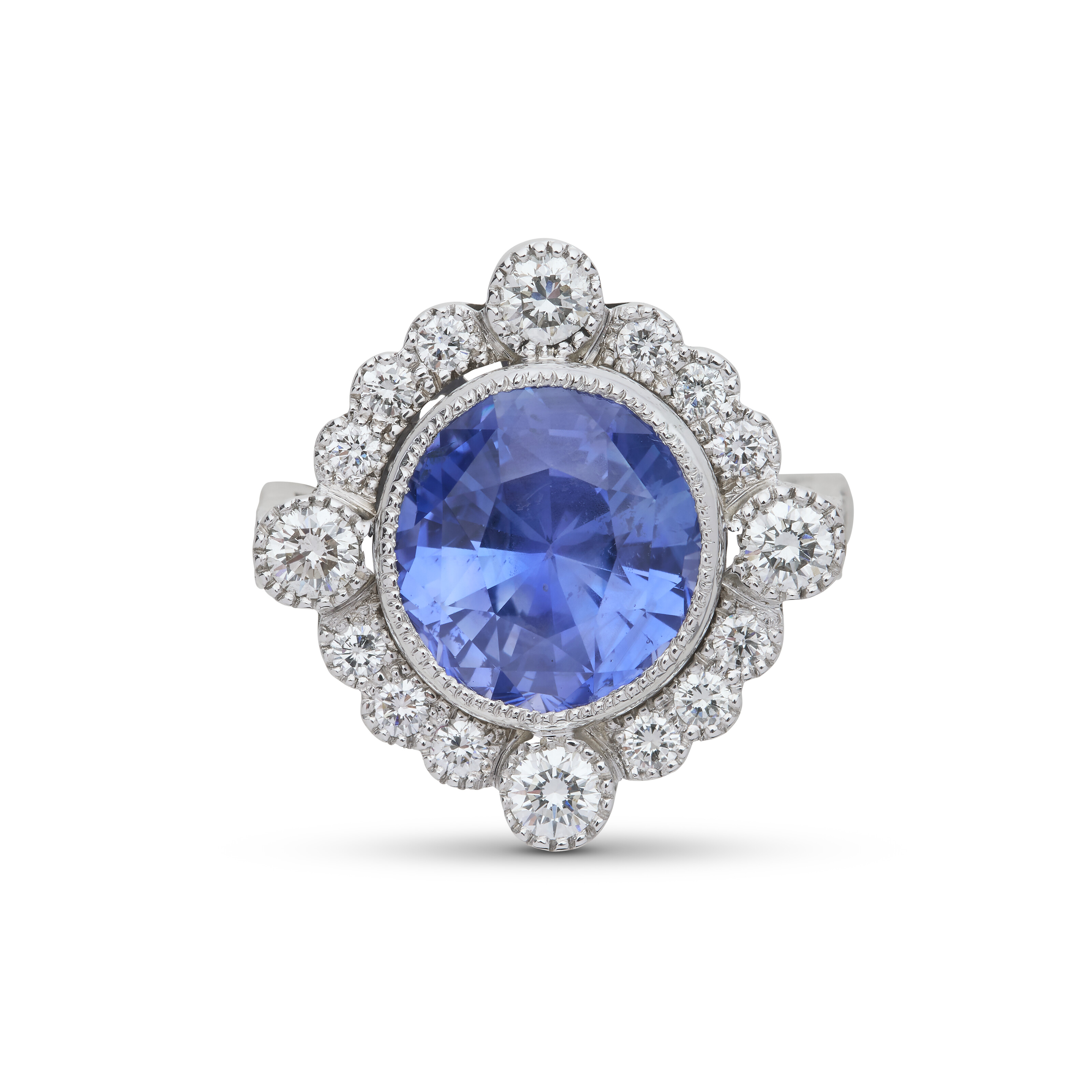 NO RESERVE - BAGUE SAPHIR ET DIAMANTS