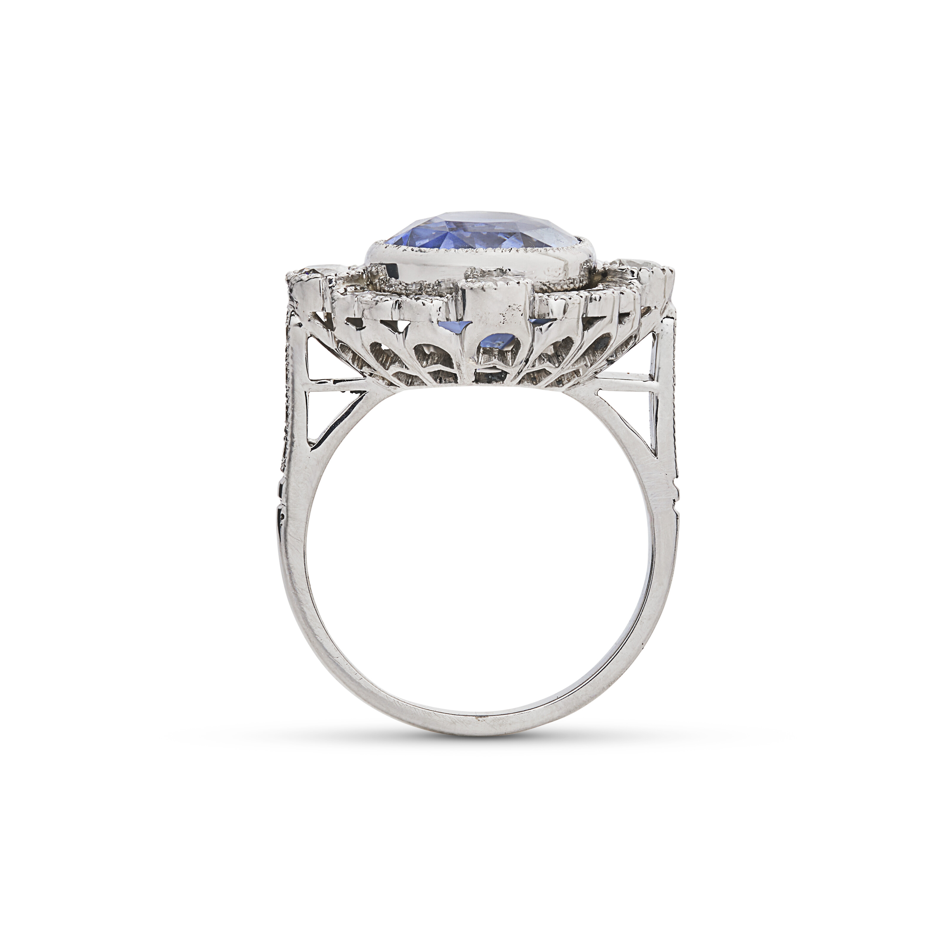 NO RESERVE - BAGUE SAPHIR ET DIAMANTS image 3