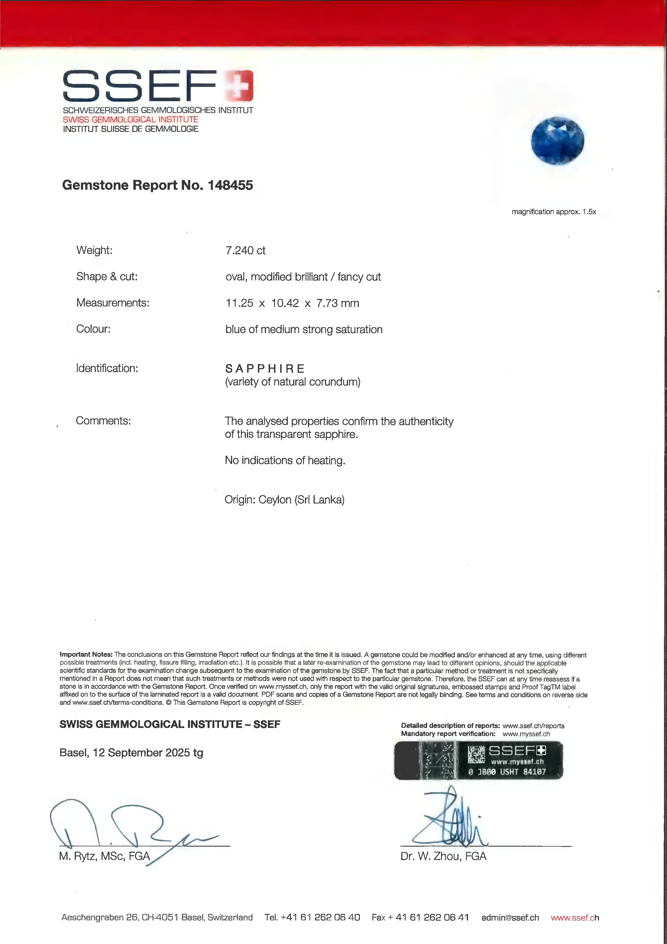 NO RESERVE - BAGUE SAPHIR ET DIAMANTS image 6